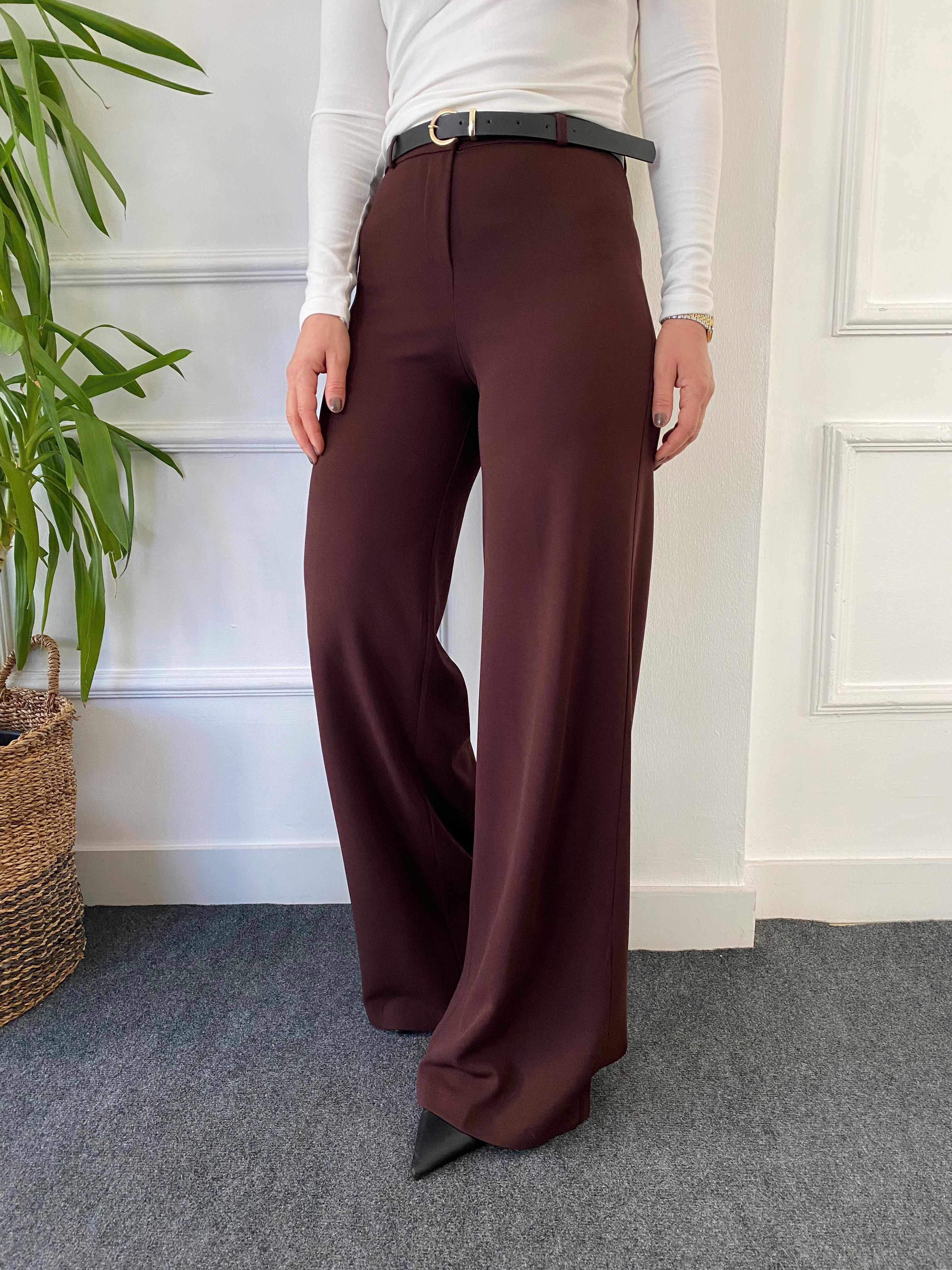 İnce Kemerli Pantolon Kahve
