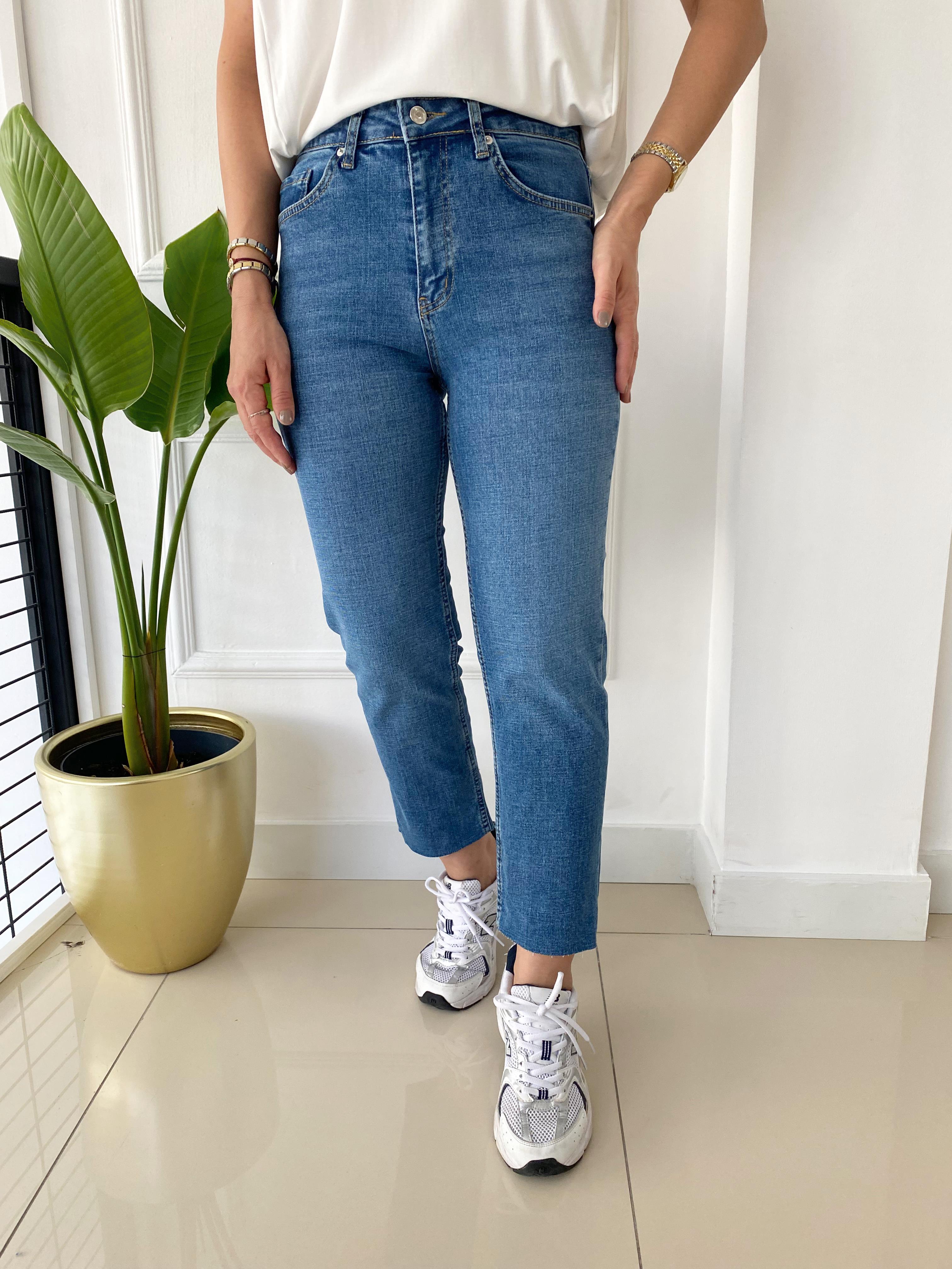 Orj Marka Boyfit Kesik Paça Jean Mavi