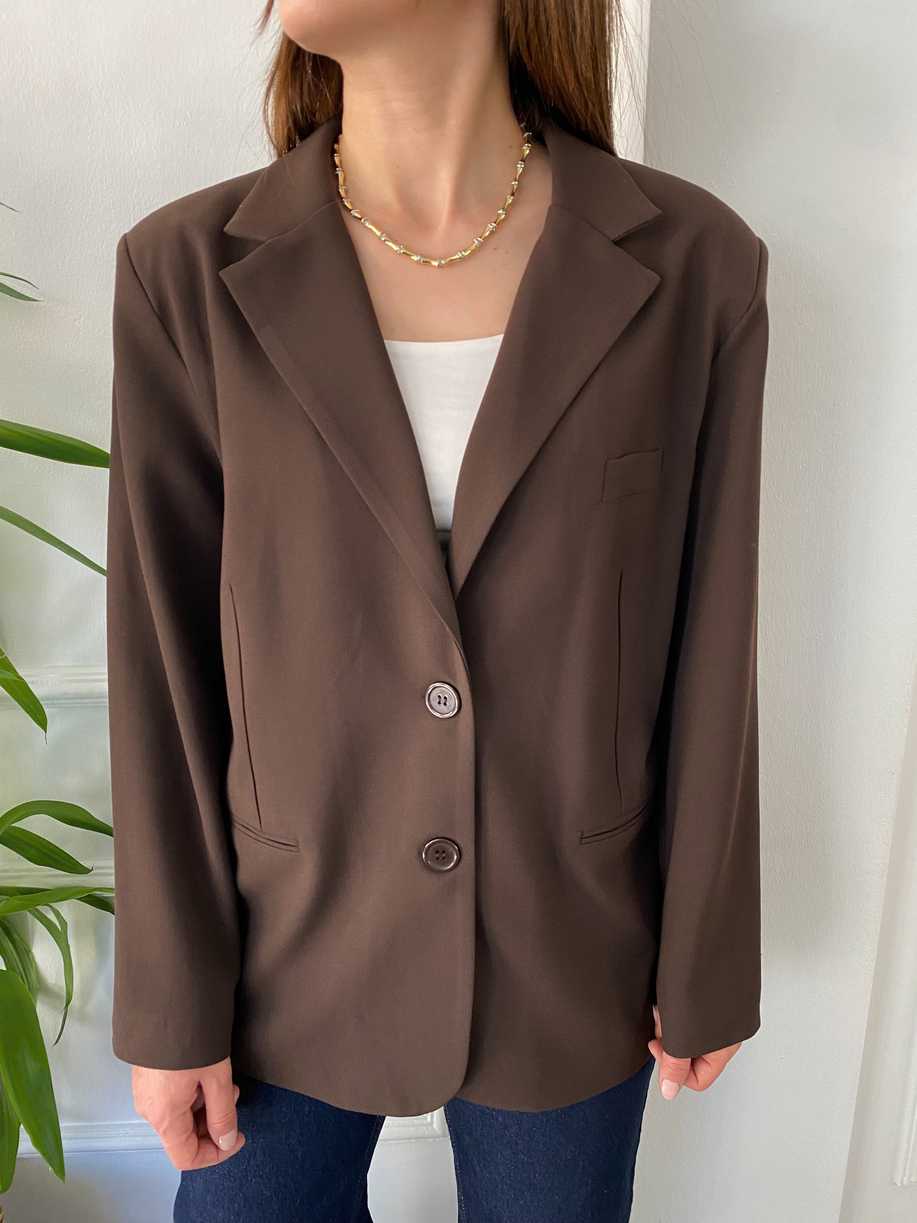 Owersize Blazer Ceket Kahve
