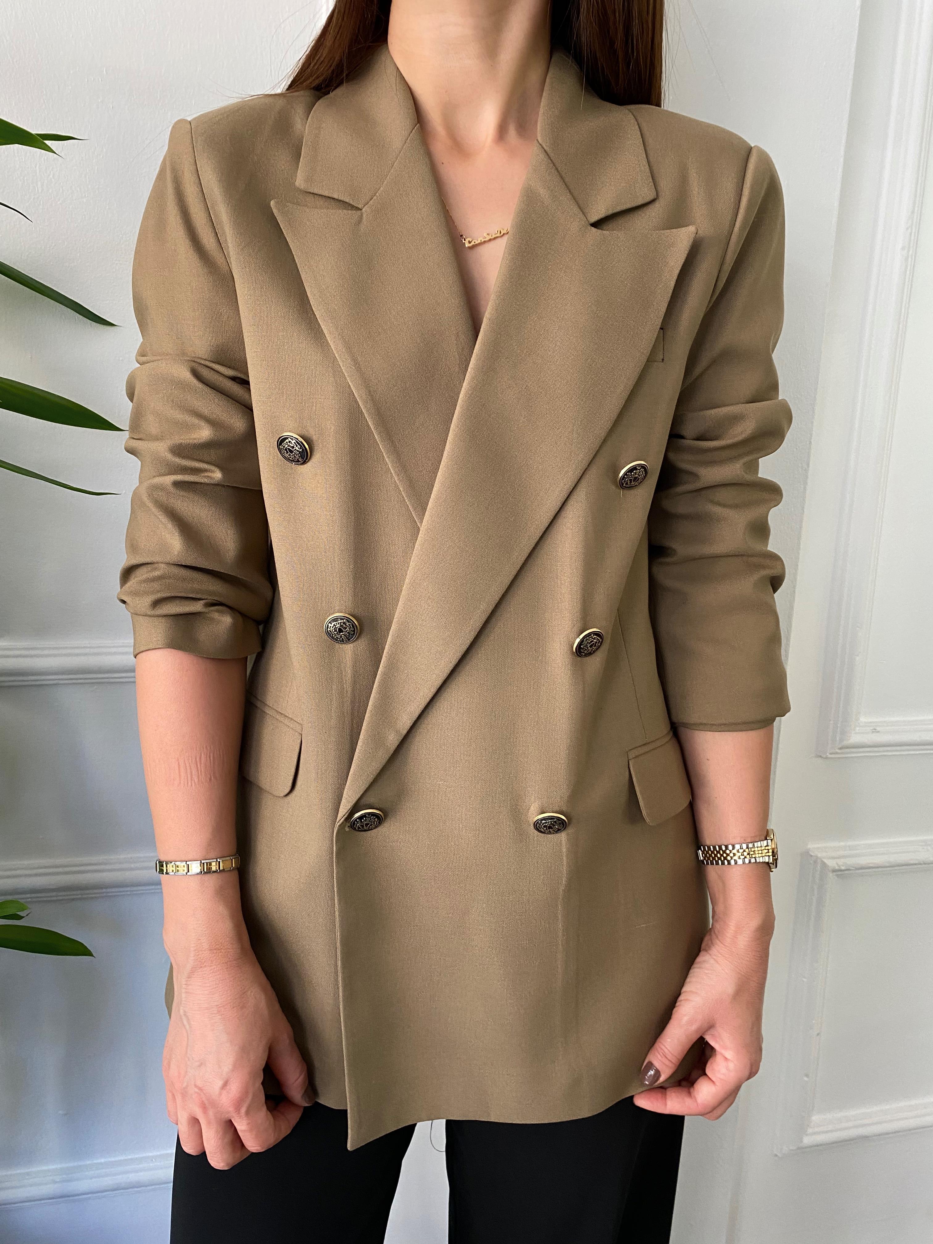 Poliviskon Kruvaze Ceket Karamel