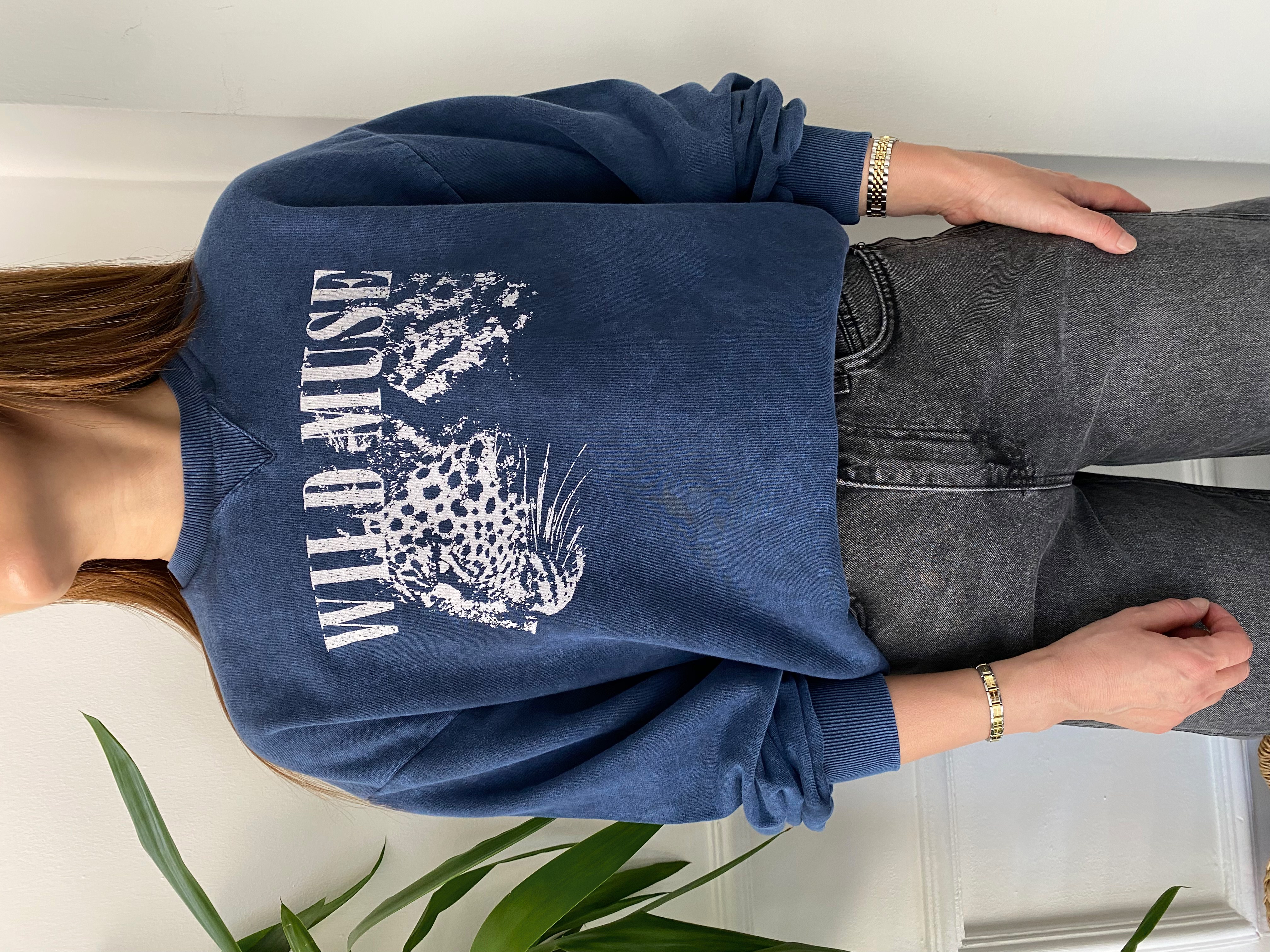 Wıld Muse Baskılı Batik Sweat Lacivert