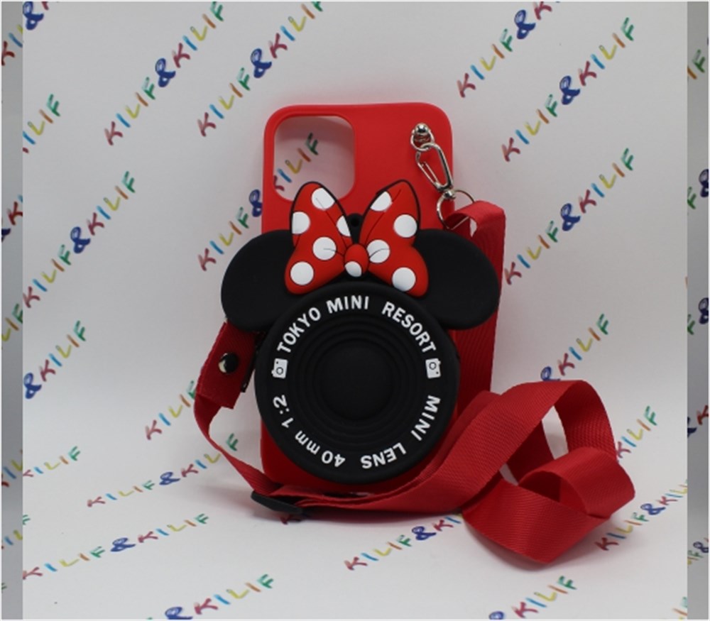 IPhone 12 Pro Max  Minie Mouse Çantalı Silikon Kılıf