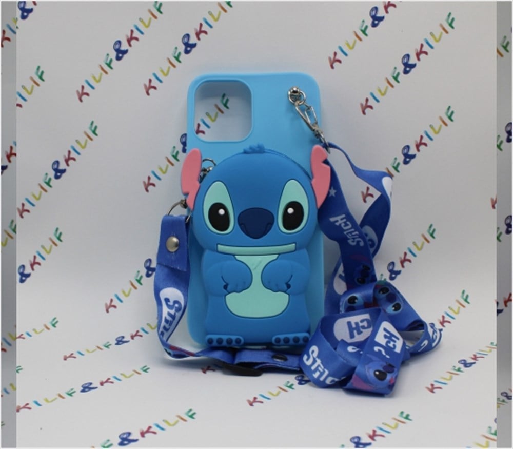 Iphone 12 Pro MAx Sevimli Stitch Desenli Silikon Kılıf