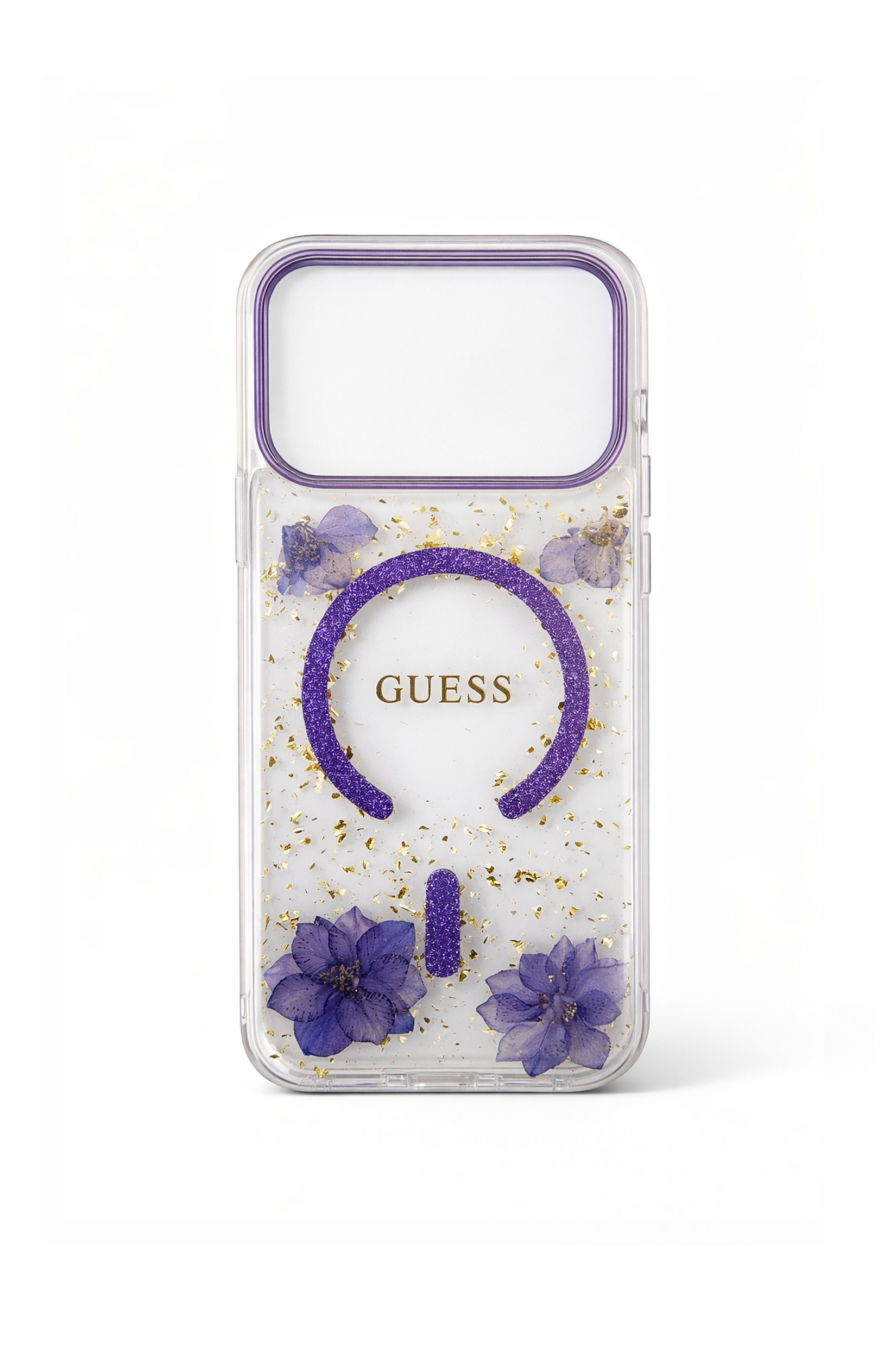 GUESS Floral Glitter MagSafe iPhone 17 Pro KılıfKılıf&Kılıf