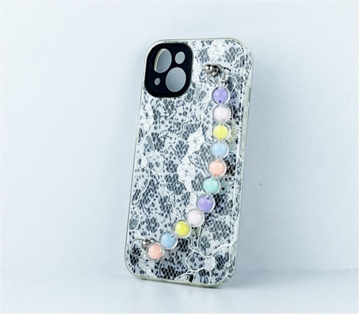 Iphone 13 Dantel Tasarımlı Silikon Kılıf Siyah