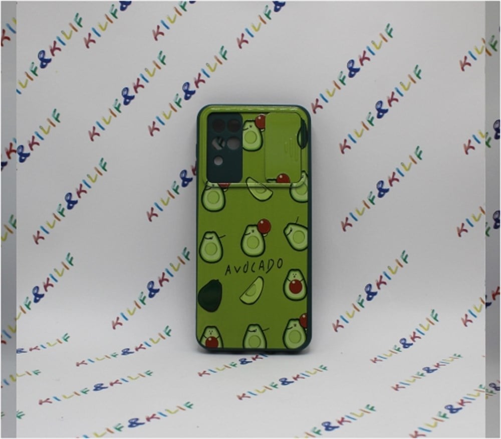 Samsung A12  Avakado Desenli Kamera Korumalı Kılıf