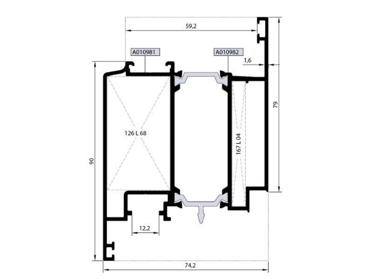 Rwt64 V 14 - 24,0Mm Isı Yalıtımlı 79Luk Pvc Kanat Profili