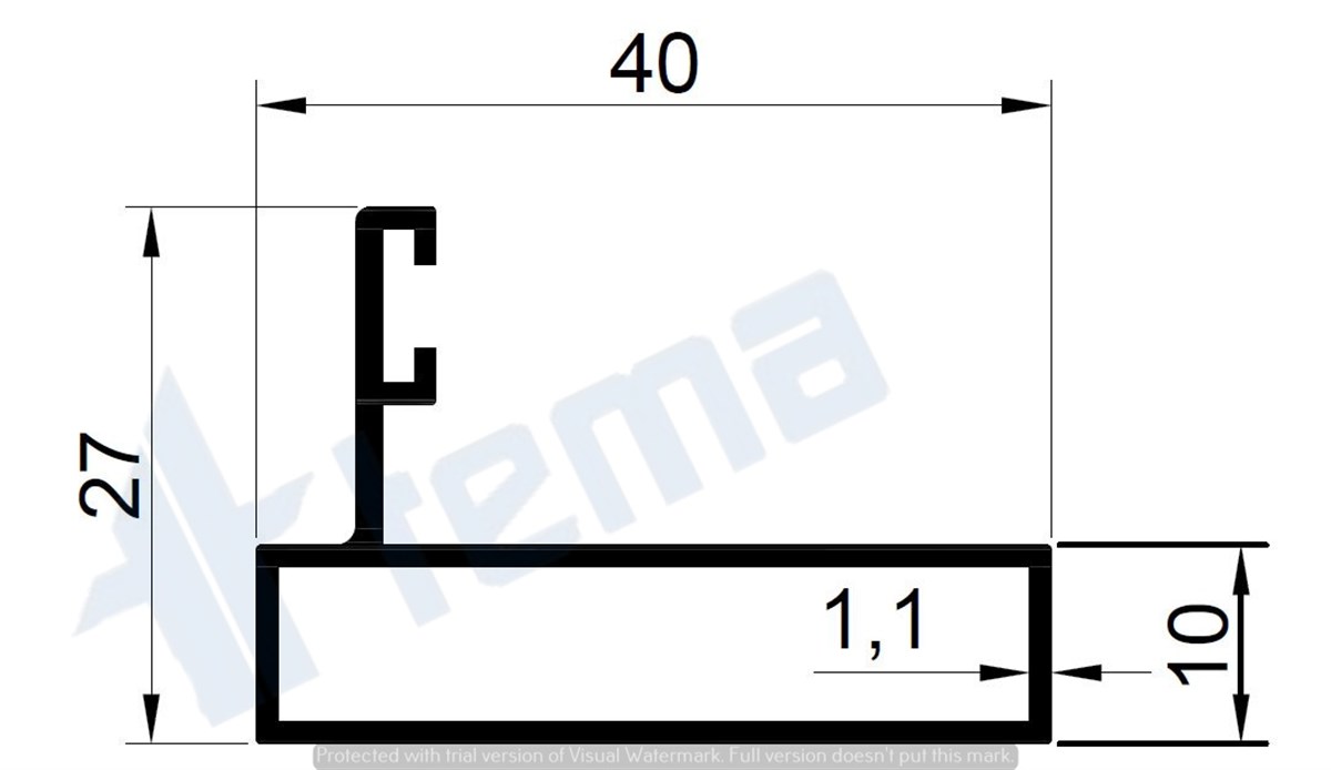 T.2121 KATLANIR CAM BALKON İNCE YAN DİKME PROFİLİ