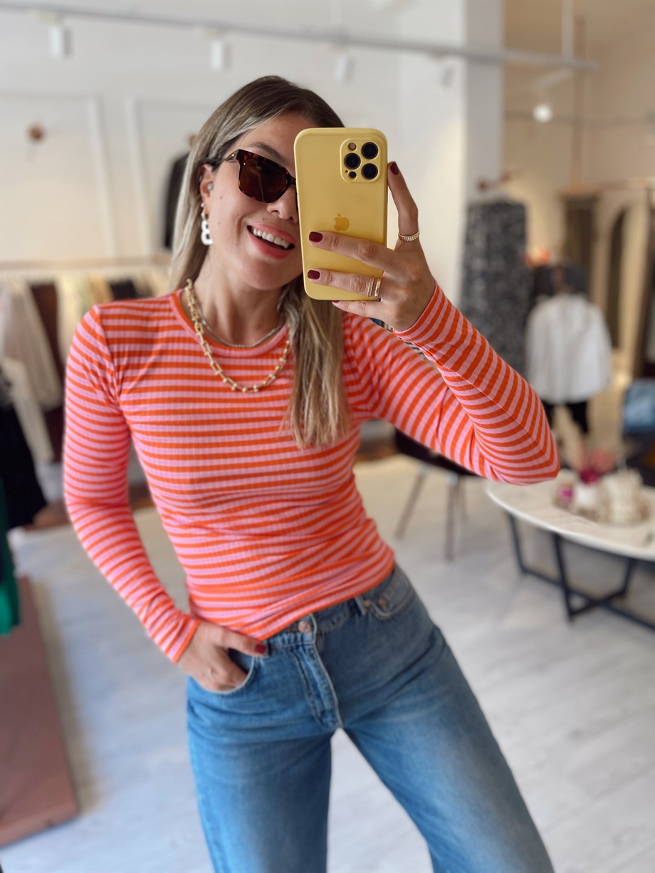  Pembe Çizgili Body