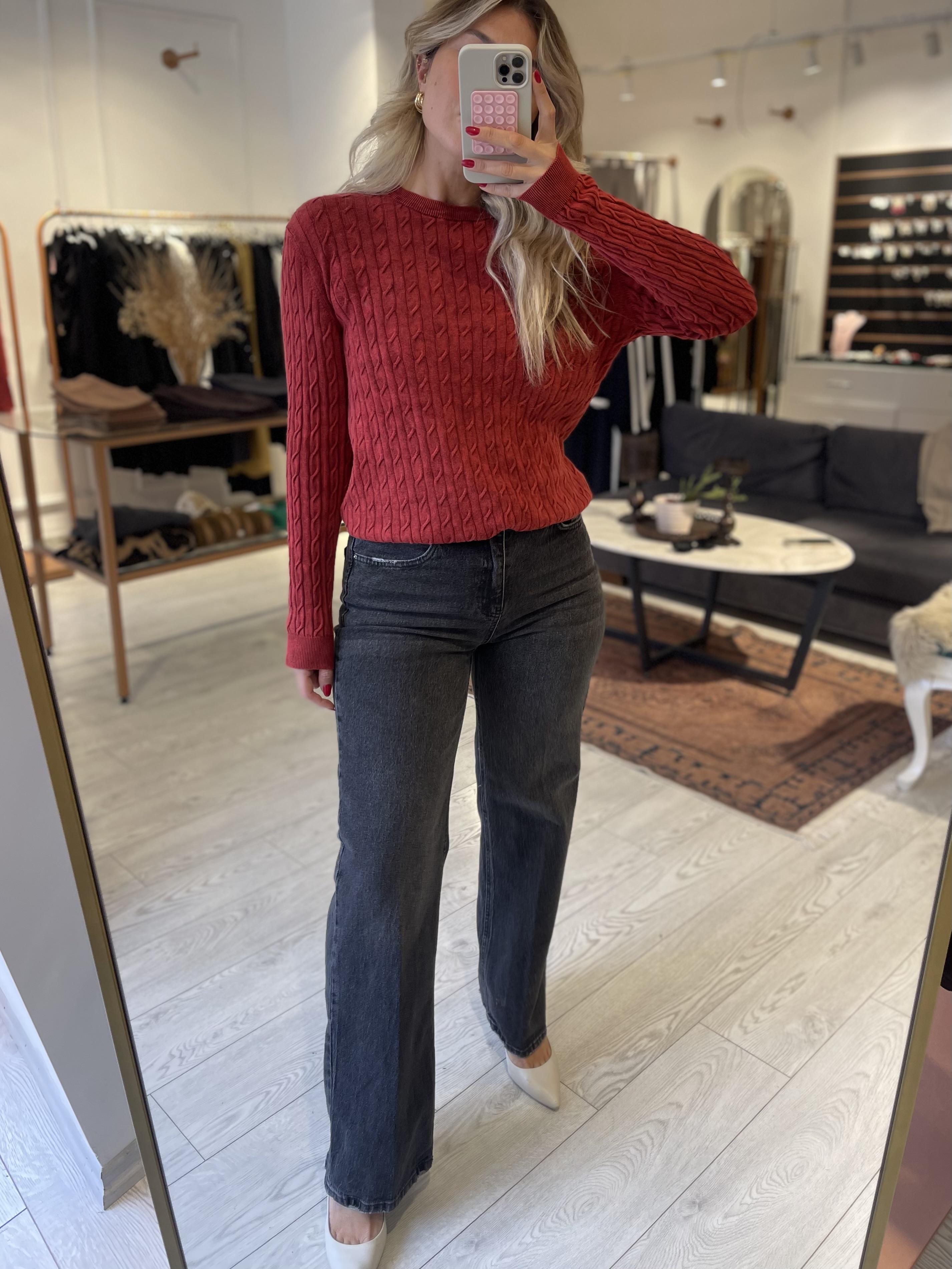 Antrasit Yıkamalı Straight Jean