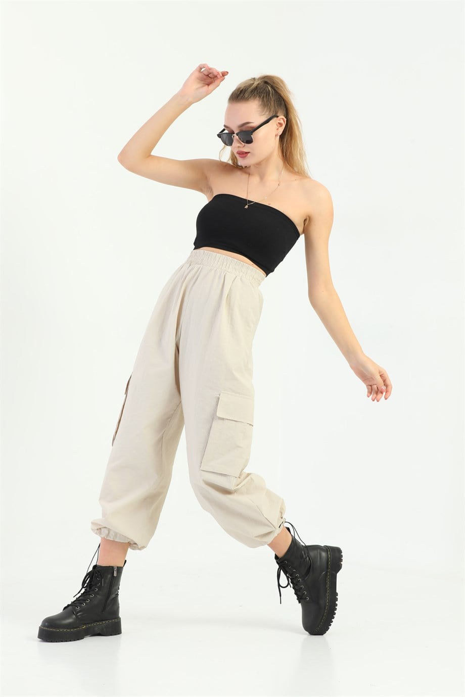 Bej Paraşüt Pantolon
