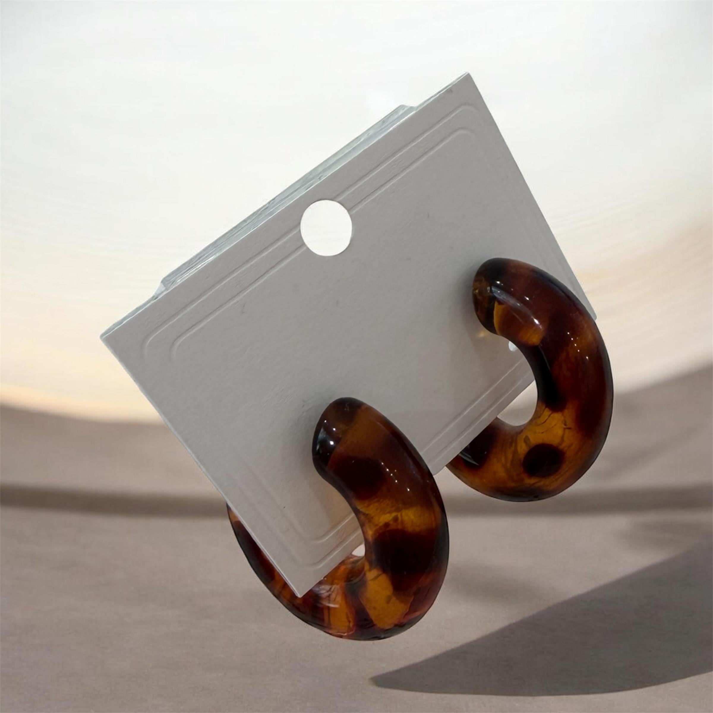 Leopar Şeffaf Halka Küpe