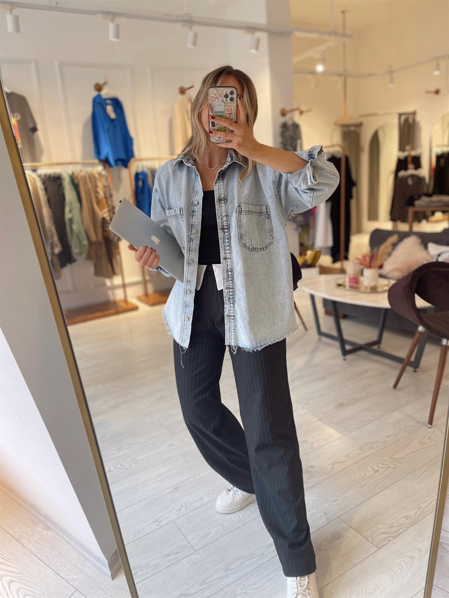 Açık Mavi Denim Gömlek Ceket · 4