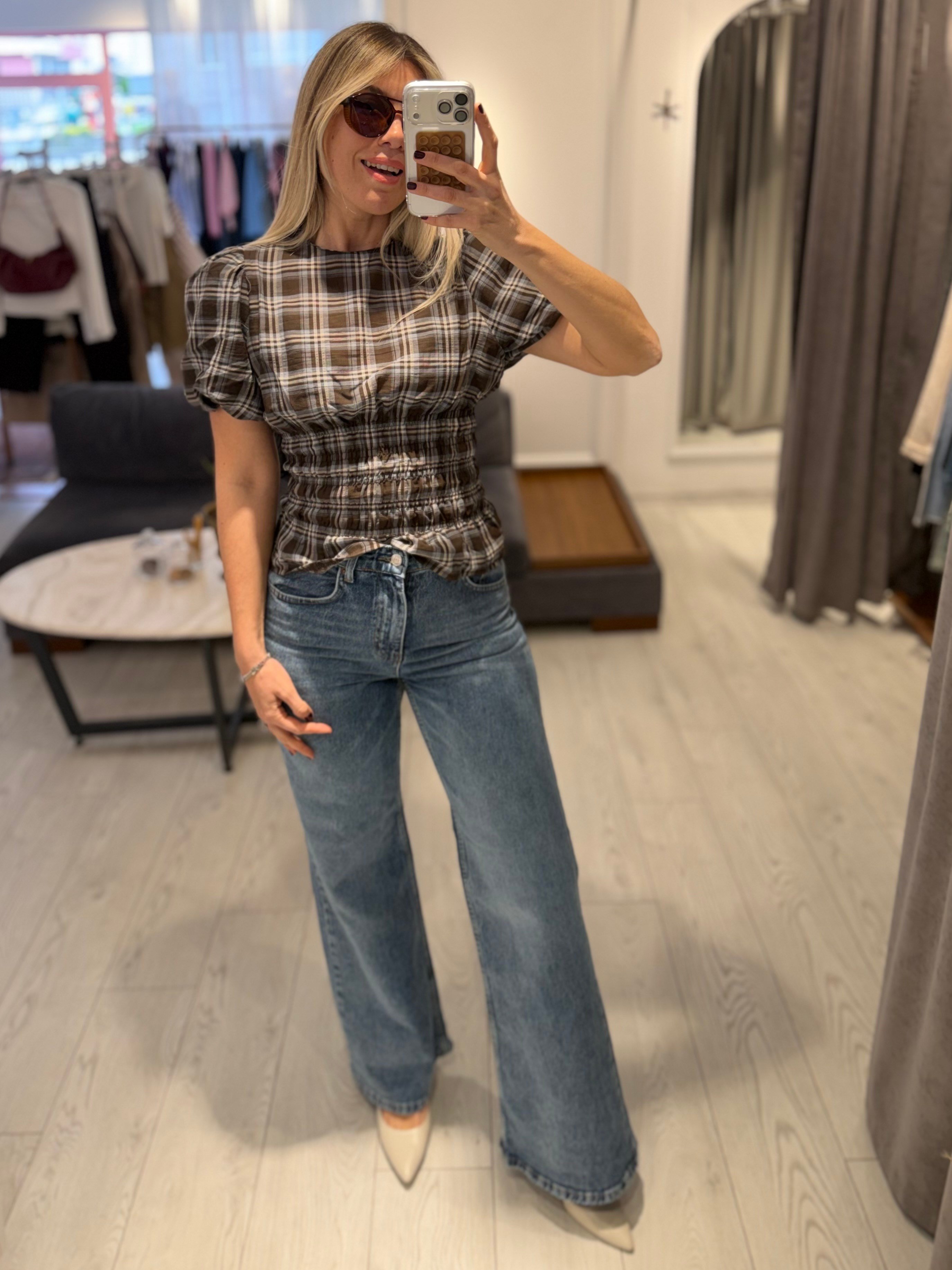 Açık Mavi Likralı Wide Leg Jean