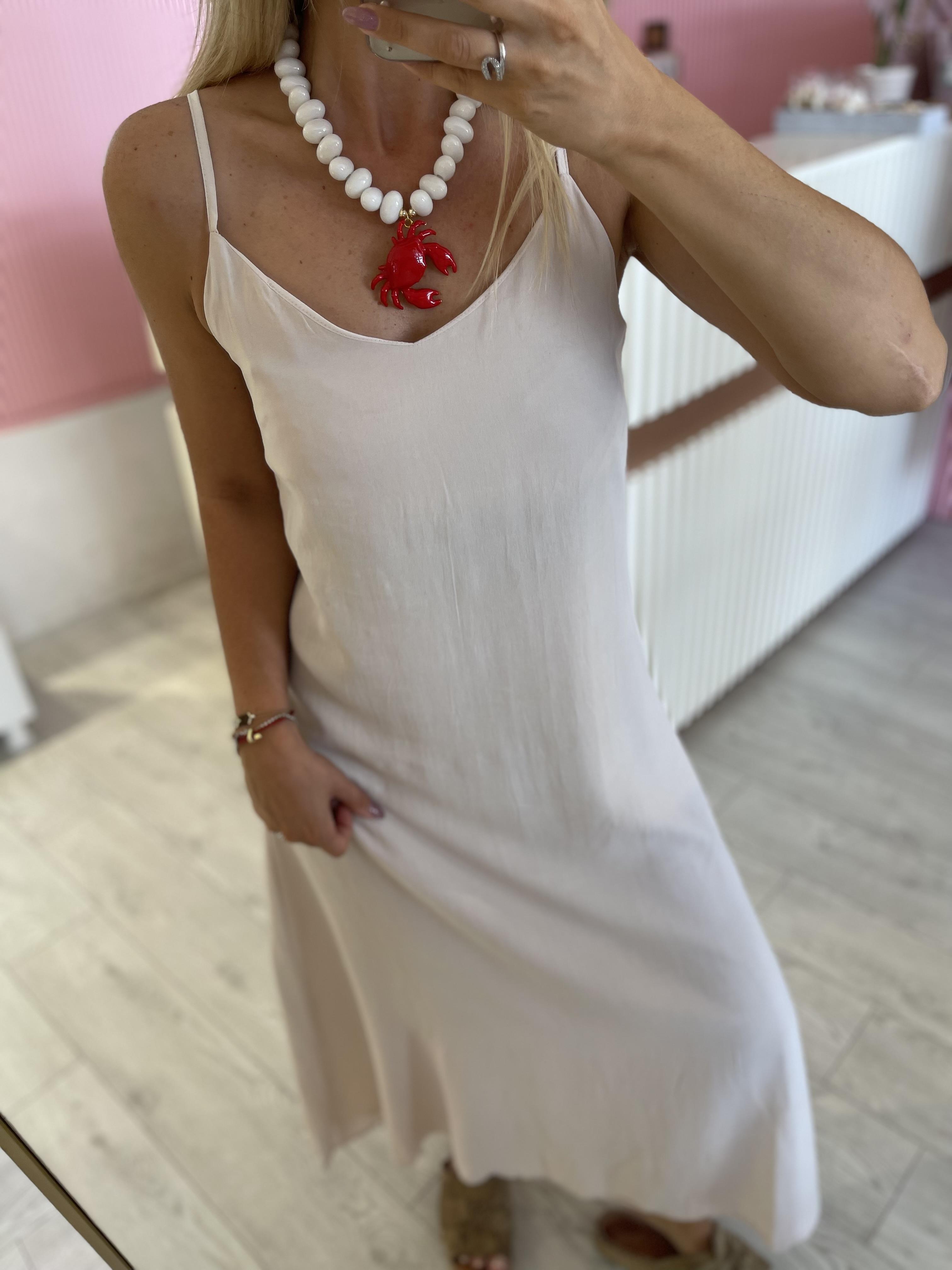 Bej Askılı Tensel Maxi Elbise