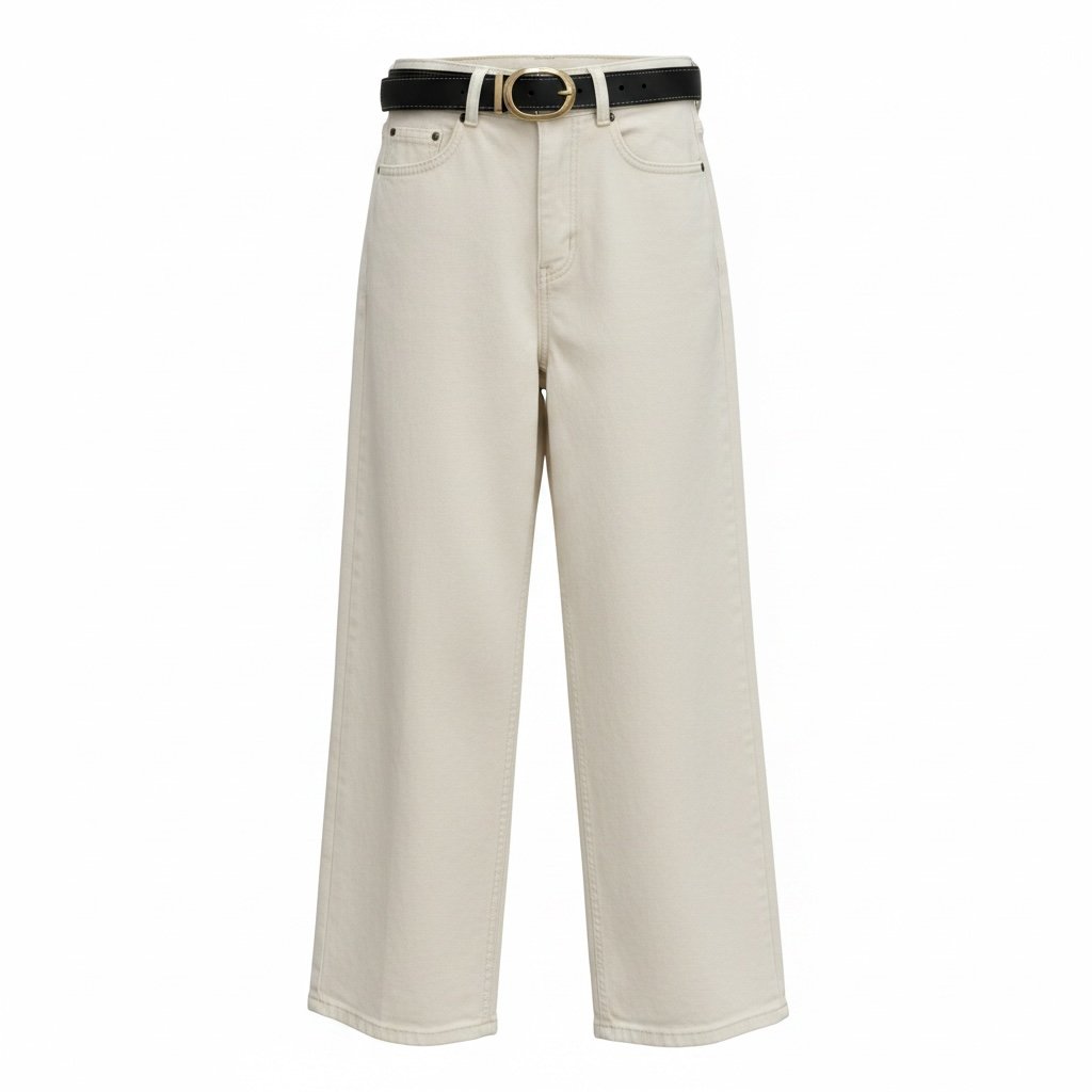 Bej Bilek Boy Kemerli Marka Model Flare Jean