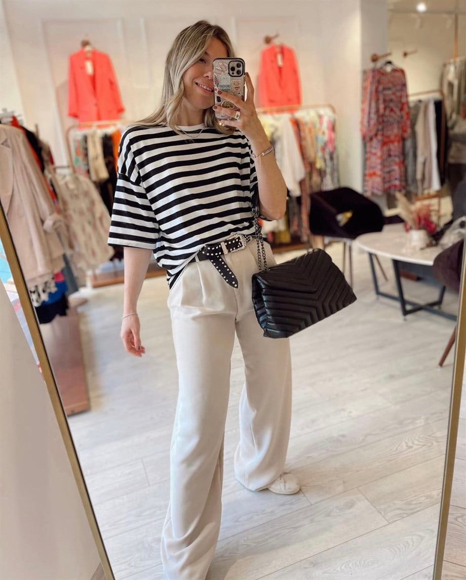 Bej Palazzo Pantolon