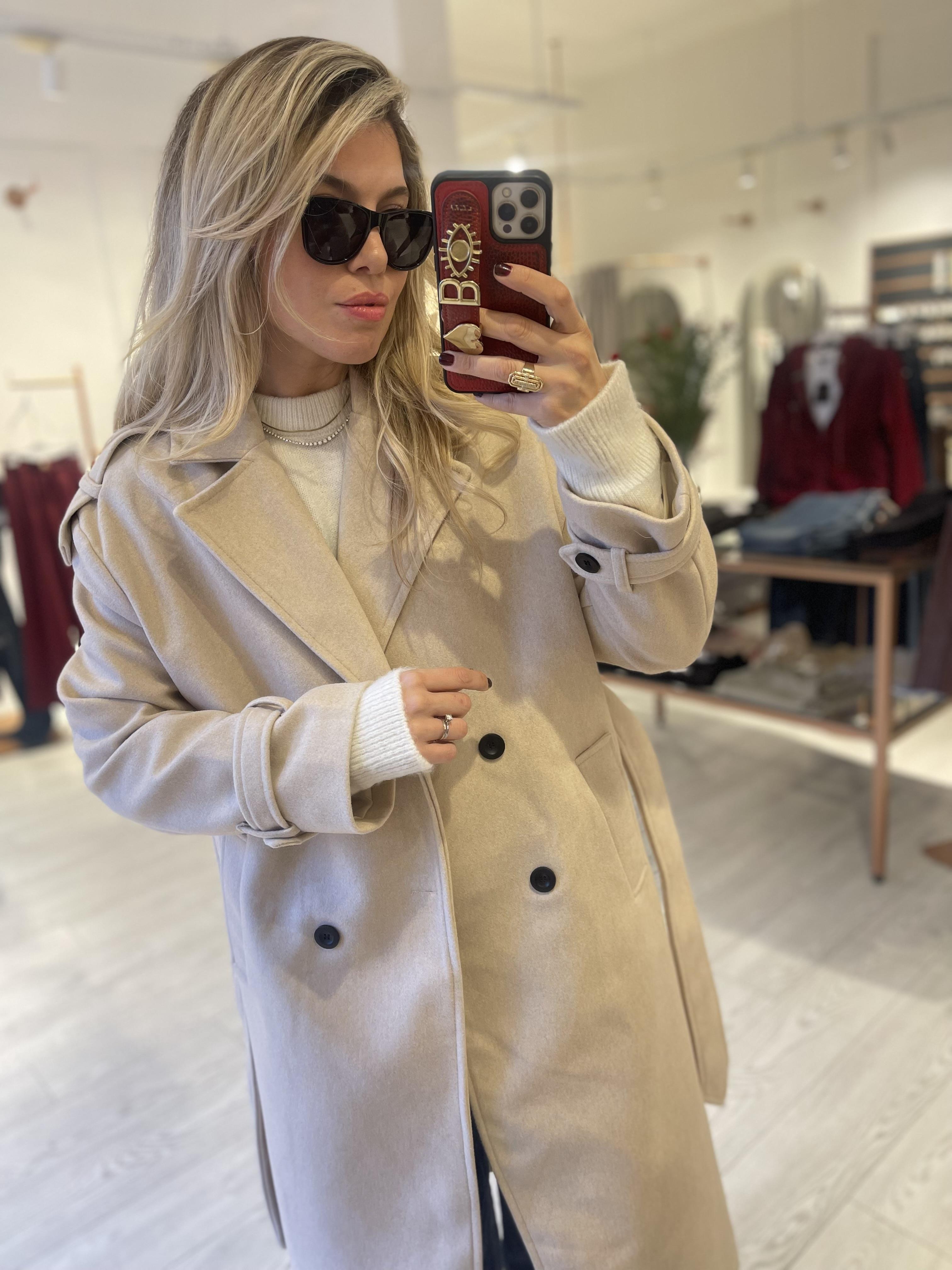 Bej Premium Kaşe Kaban