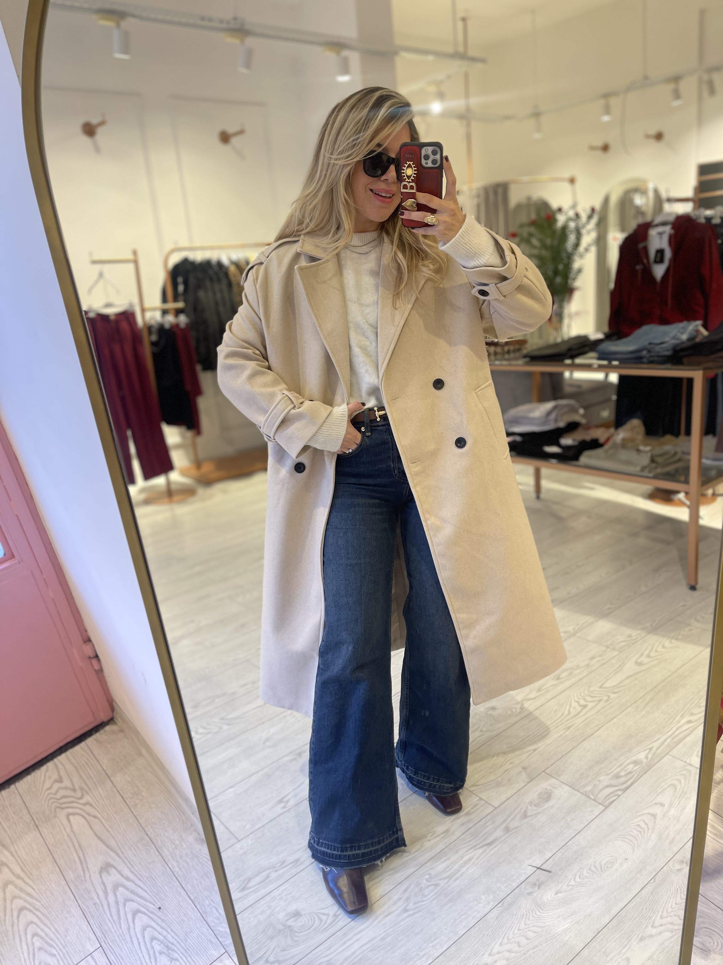 Bej Premium Kaşe Kaban · 2