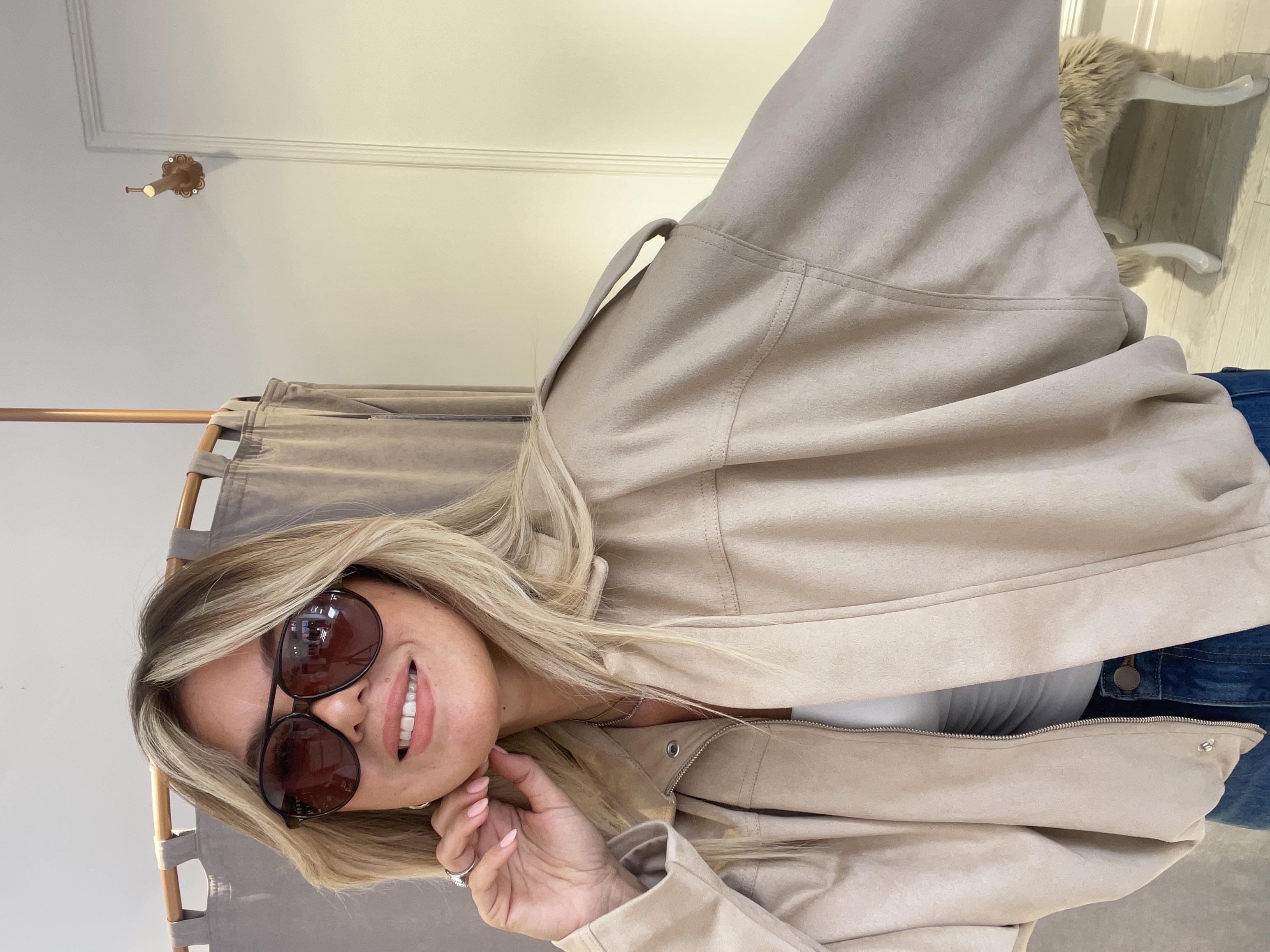 Bej Süet Bomber Ceket