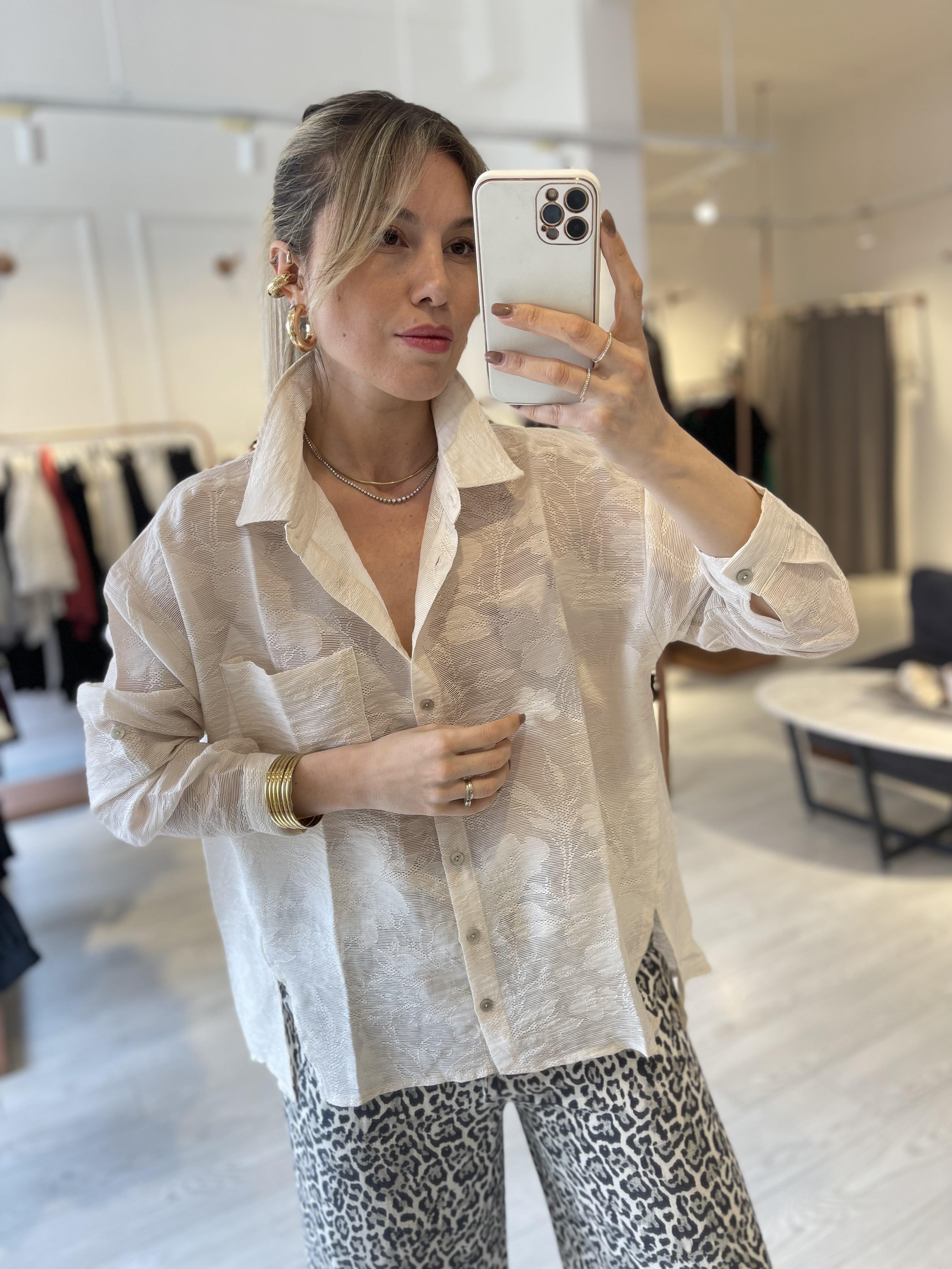 Bej Tasarım Salaş Gömlek