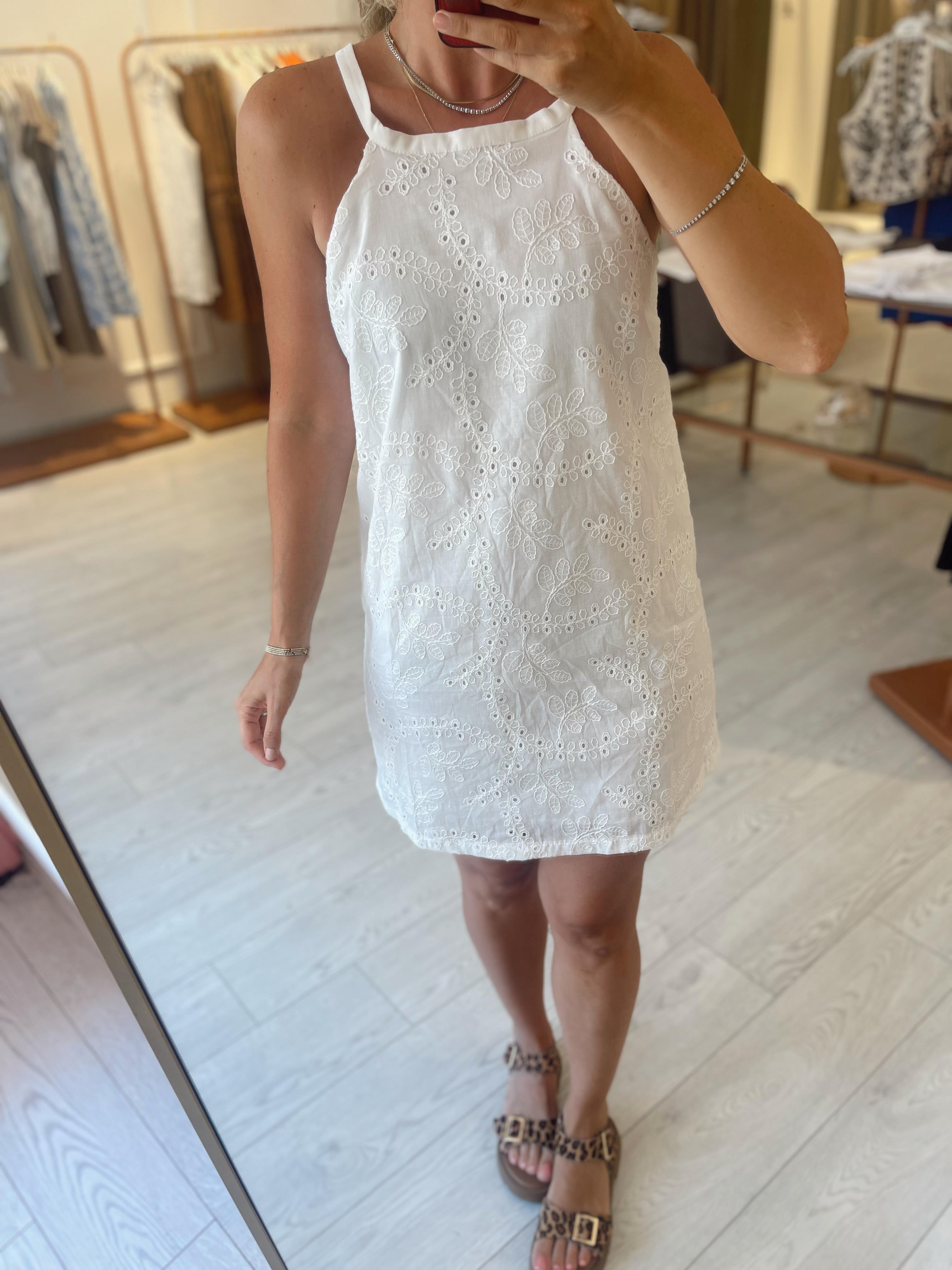 Beyaz Halter Yaka Fisto Elbise · 3