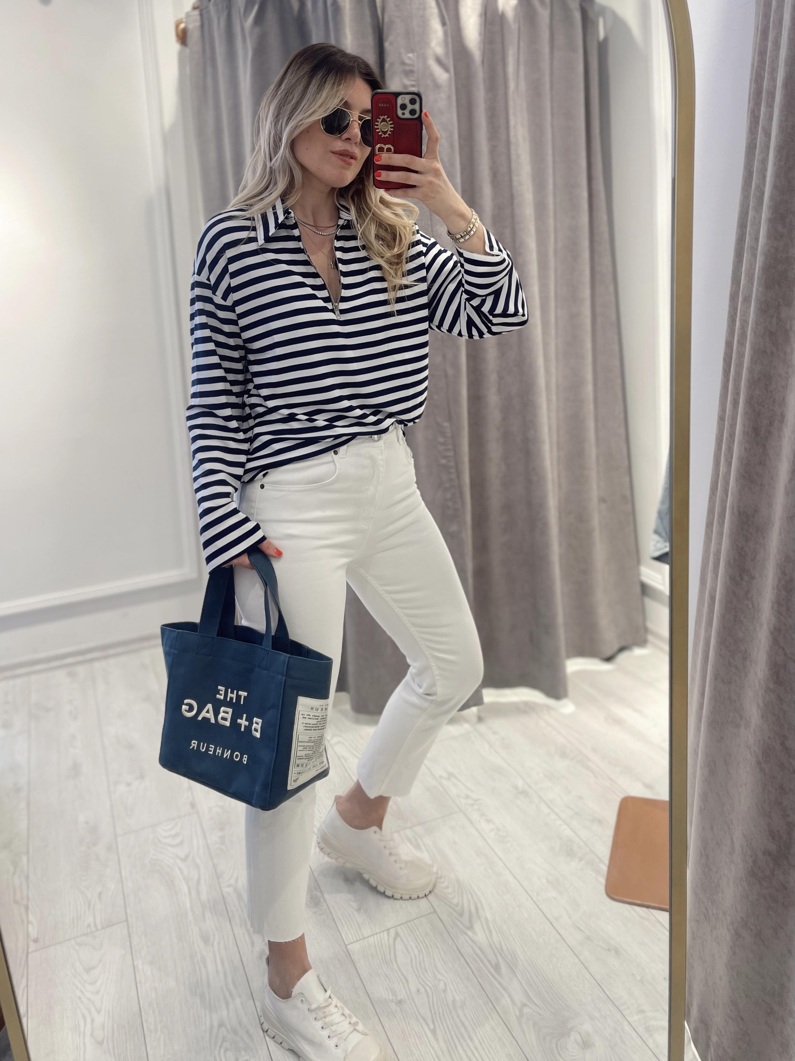 Beyaz Likralı Kesik Paça Boyfit Jean 