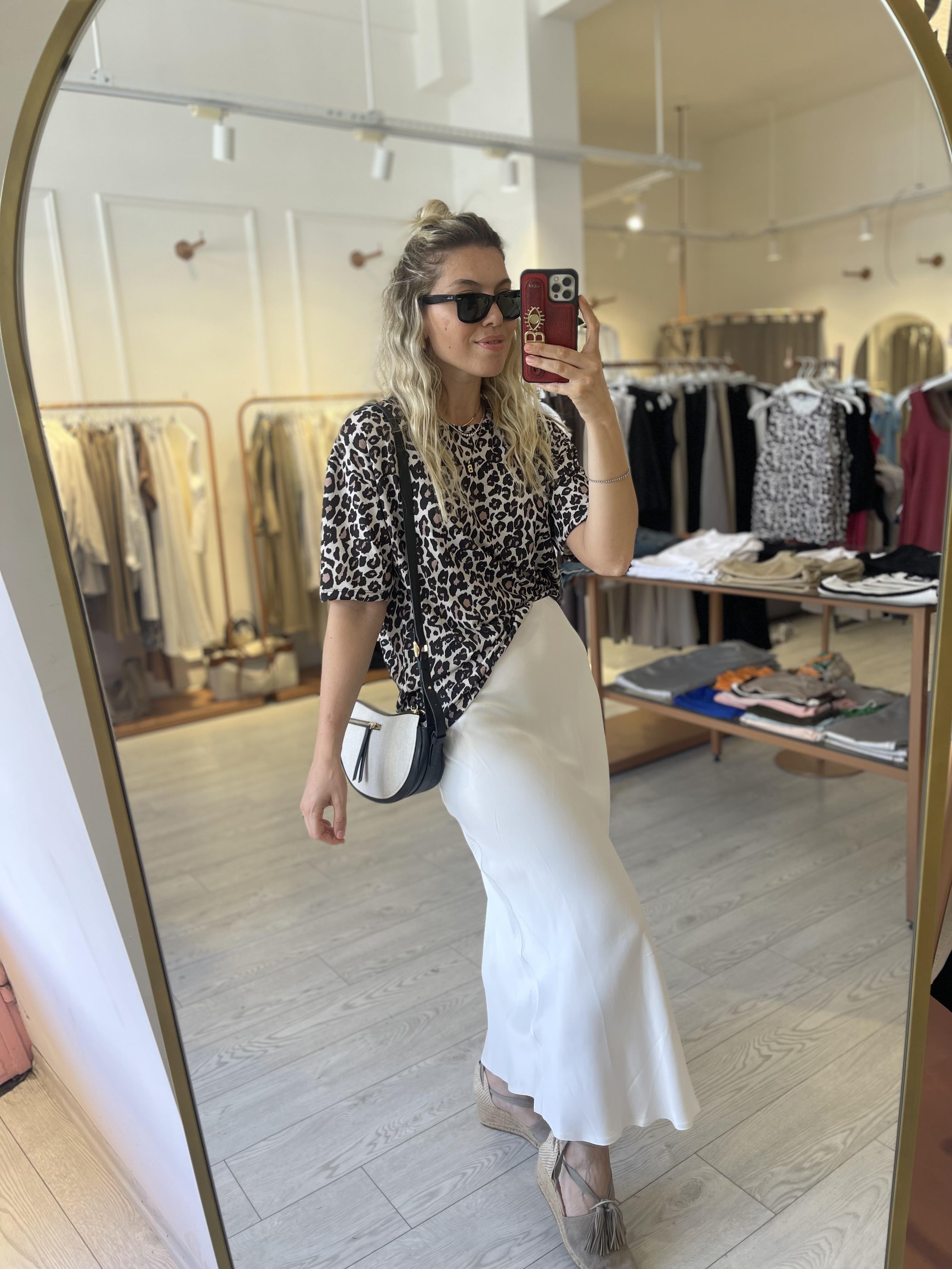 Beyaz Maxi Saten Etek · 2
