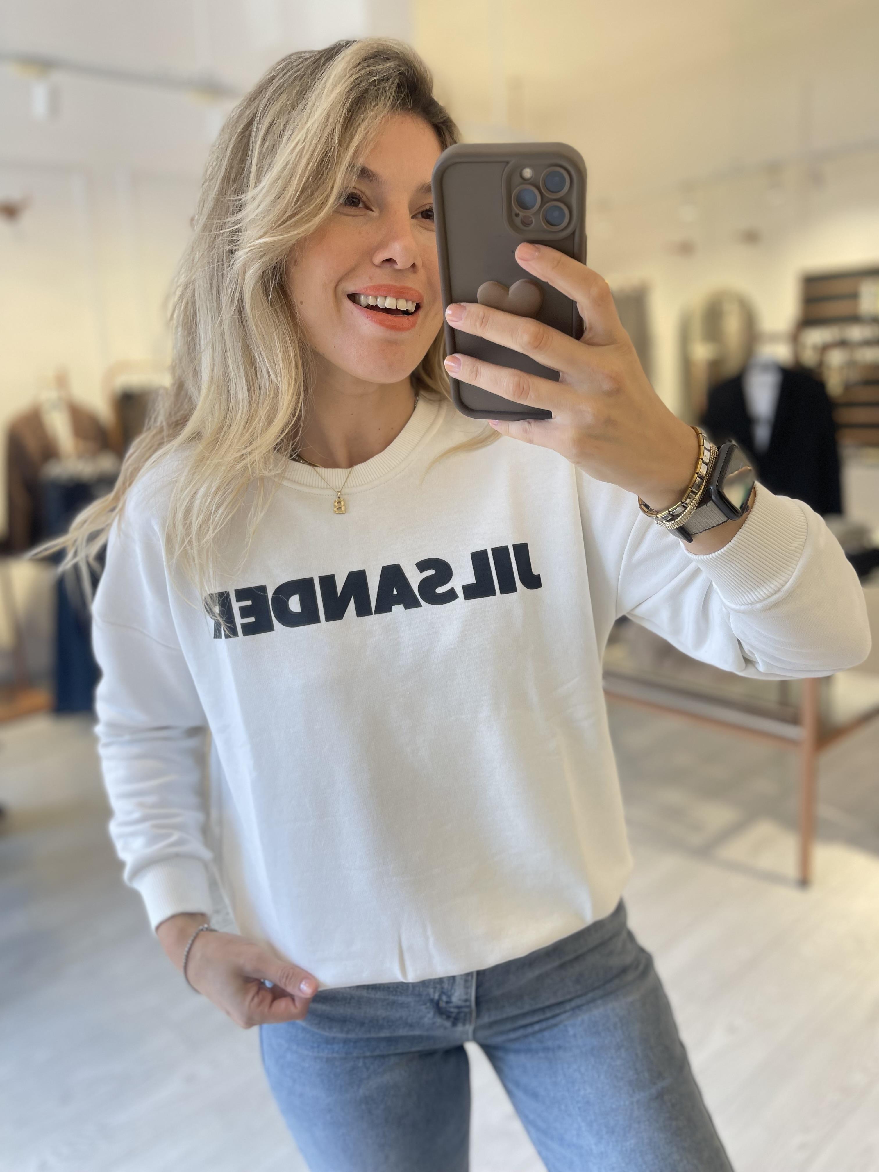 Beyaz Orj Marka Baskılı 3 iplik Sweat