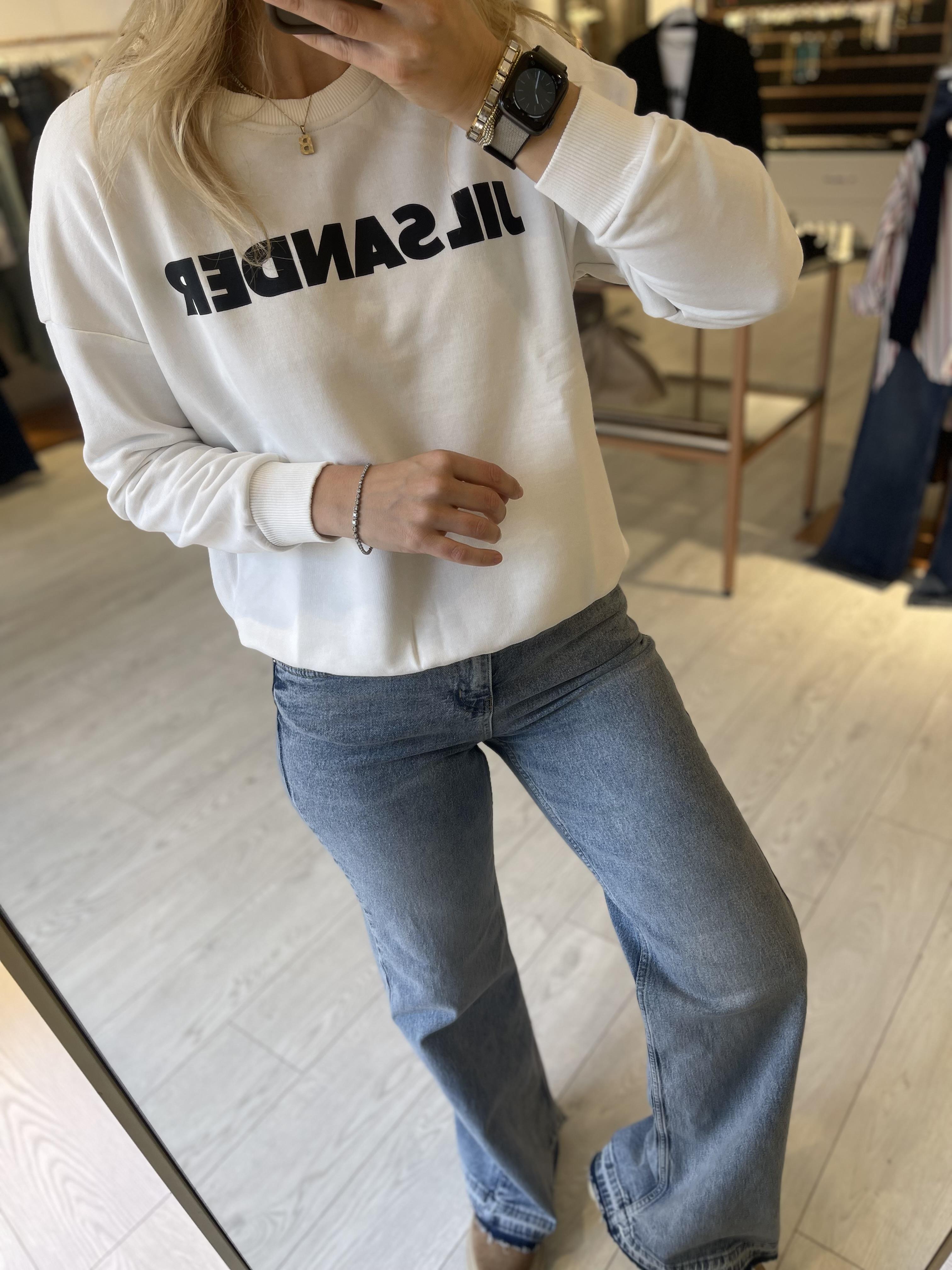 Beyaz  Baskılı 3 İplik Kadın Sweat · 2
