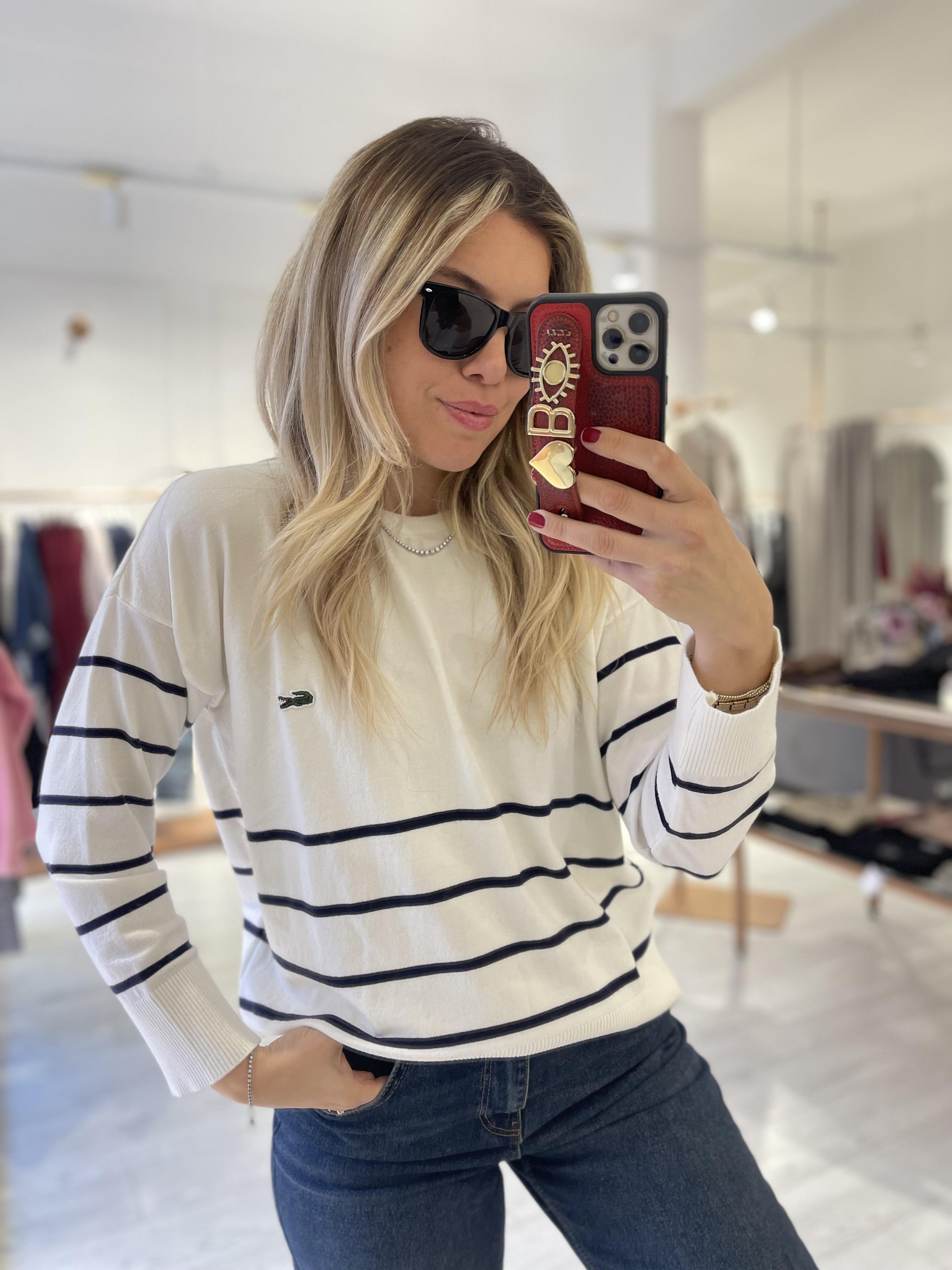 Beyaz Premium Doku Bisiklet Yaka Kazak