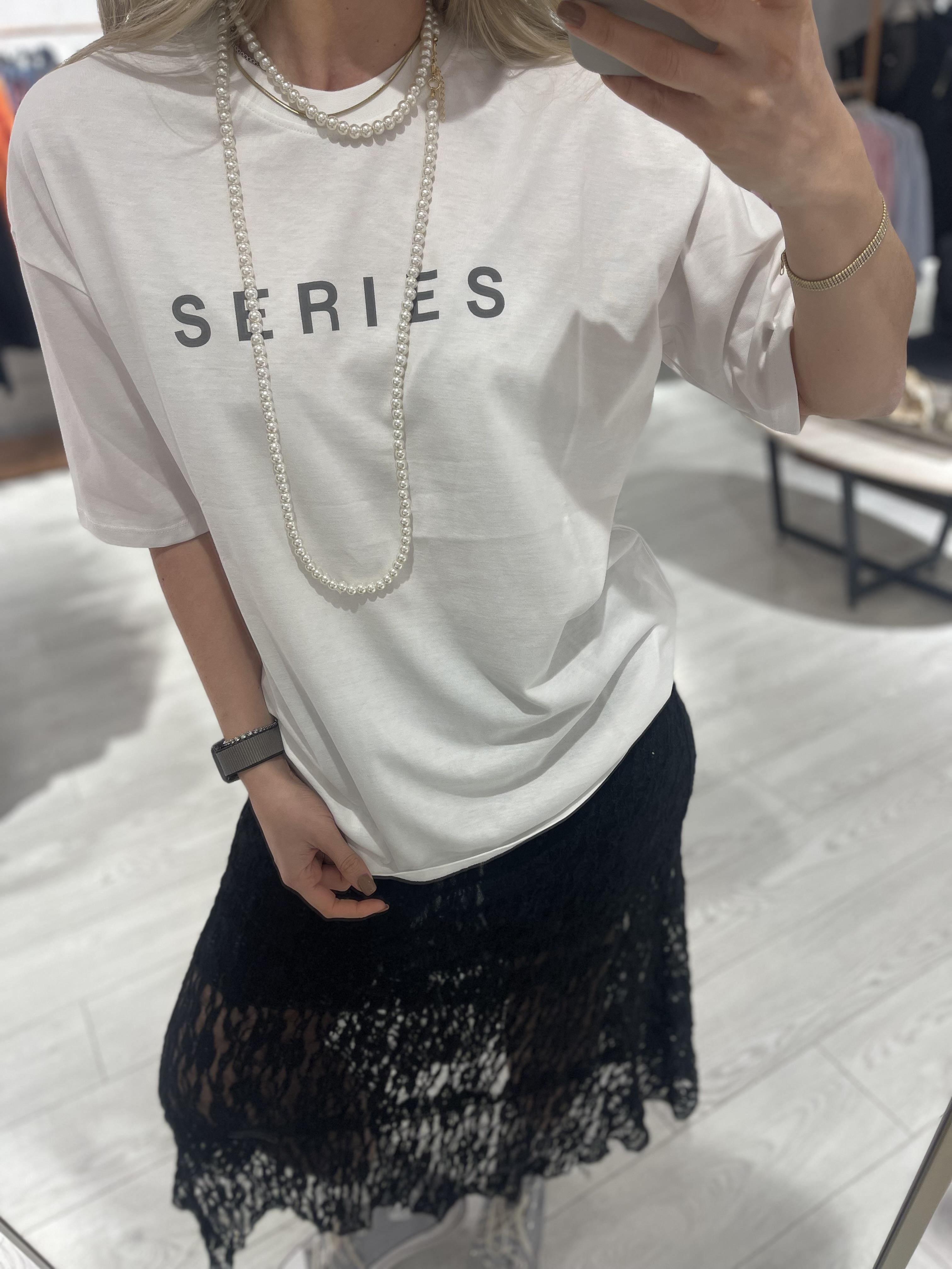 Beyaz Yazı Baskılı Oversize Tshirt 
