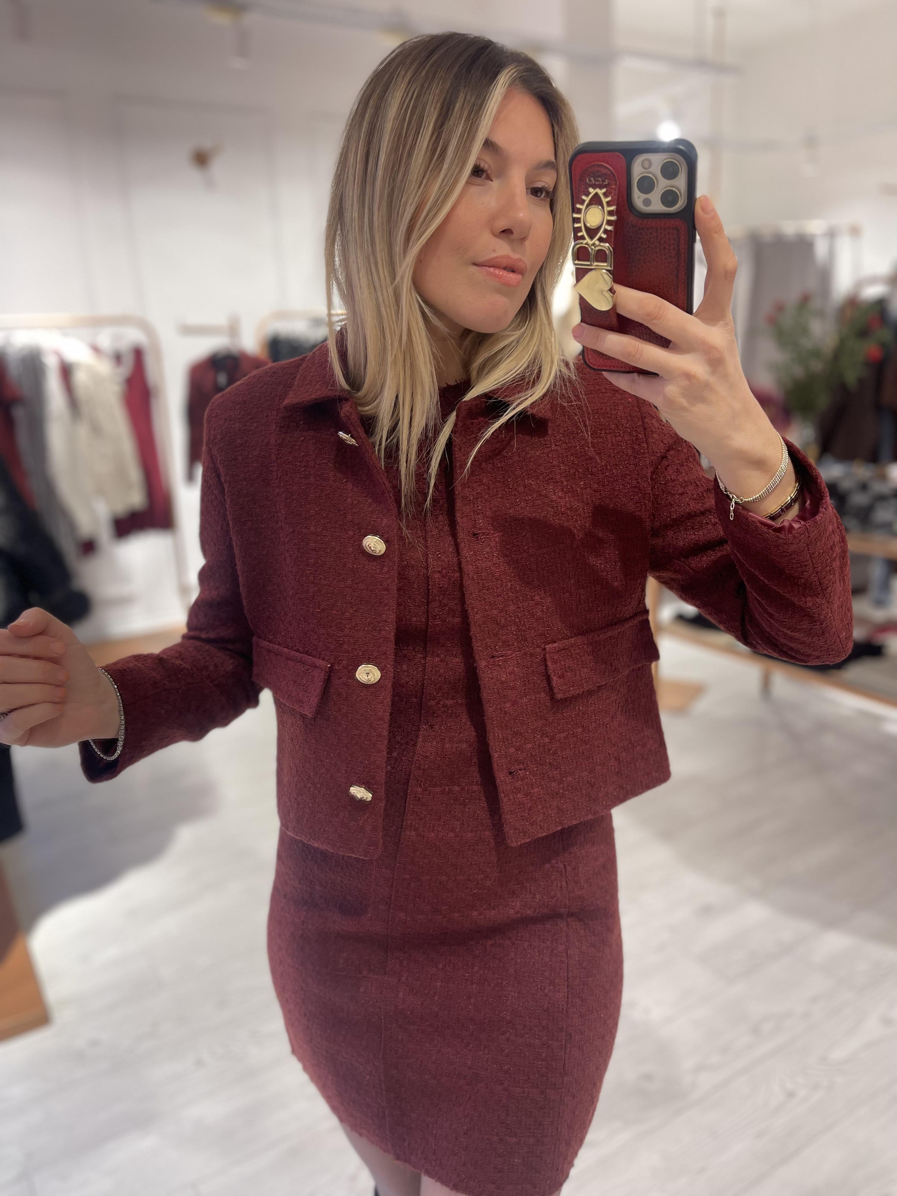 Bordo Kısa Tüvit Ceket · 4