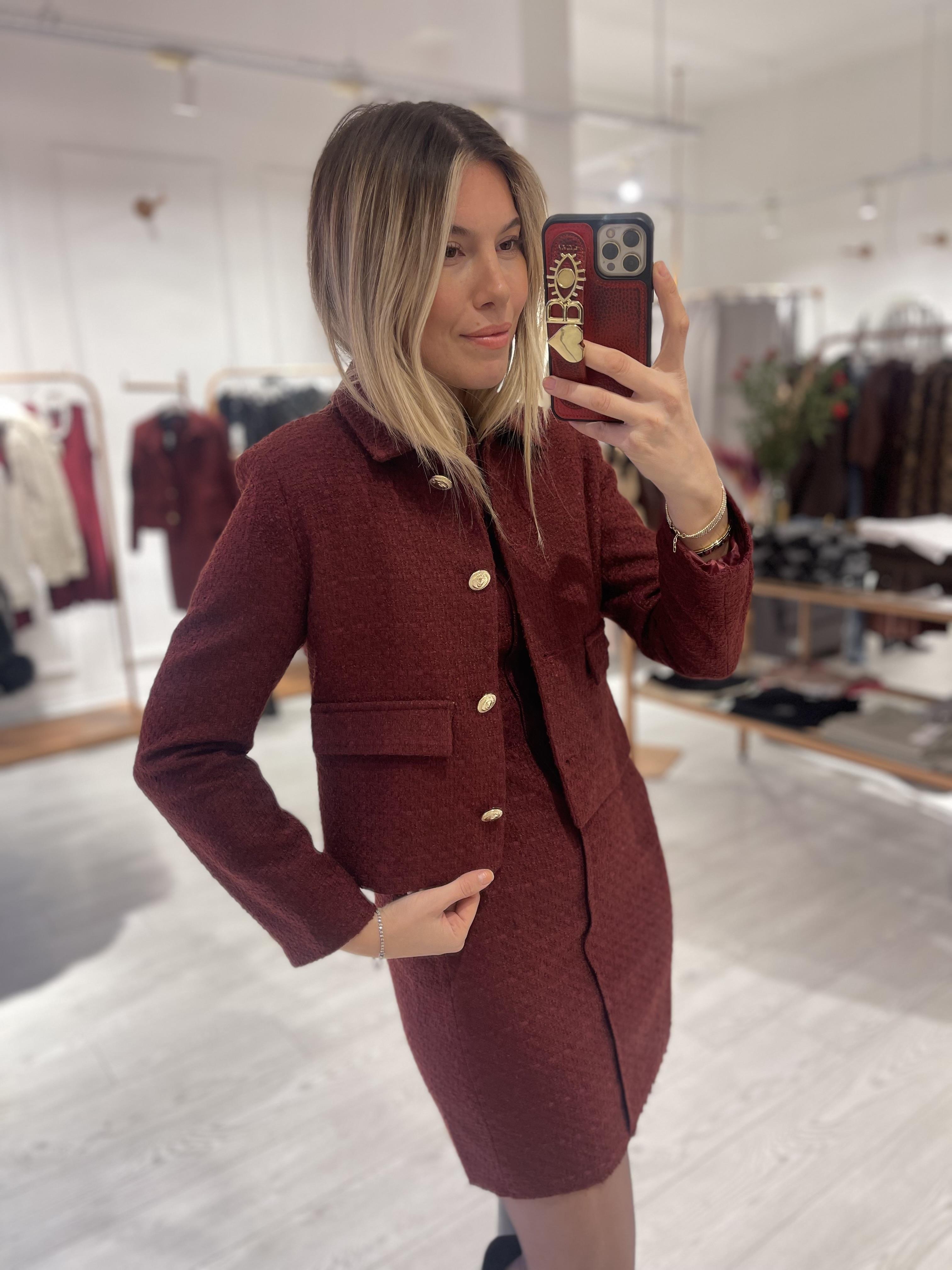 Bordo Kısa Tüvit Ceket · 2