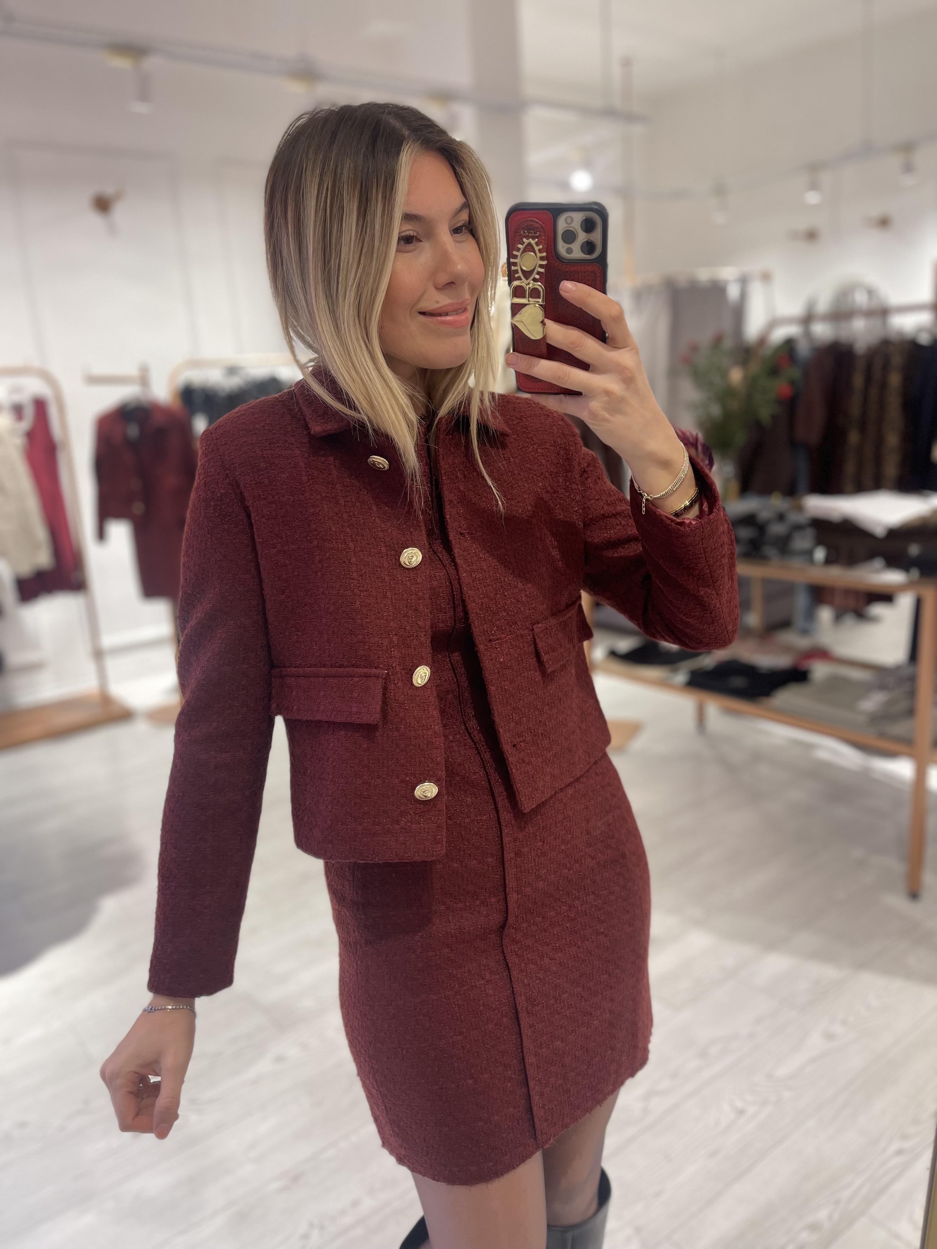 Bordo Kısa Tüvit Ceket · 3