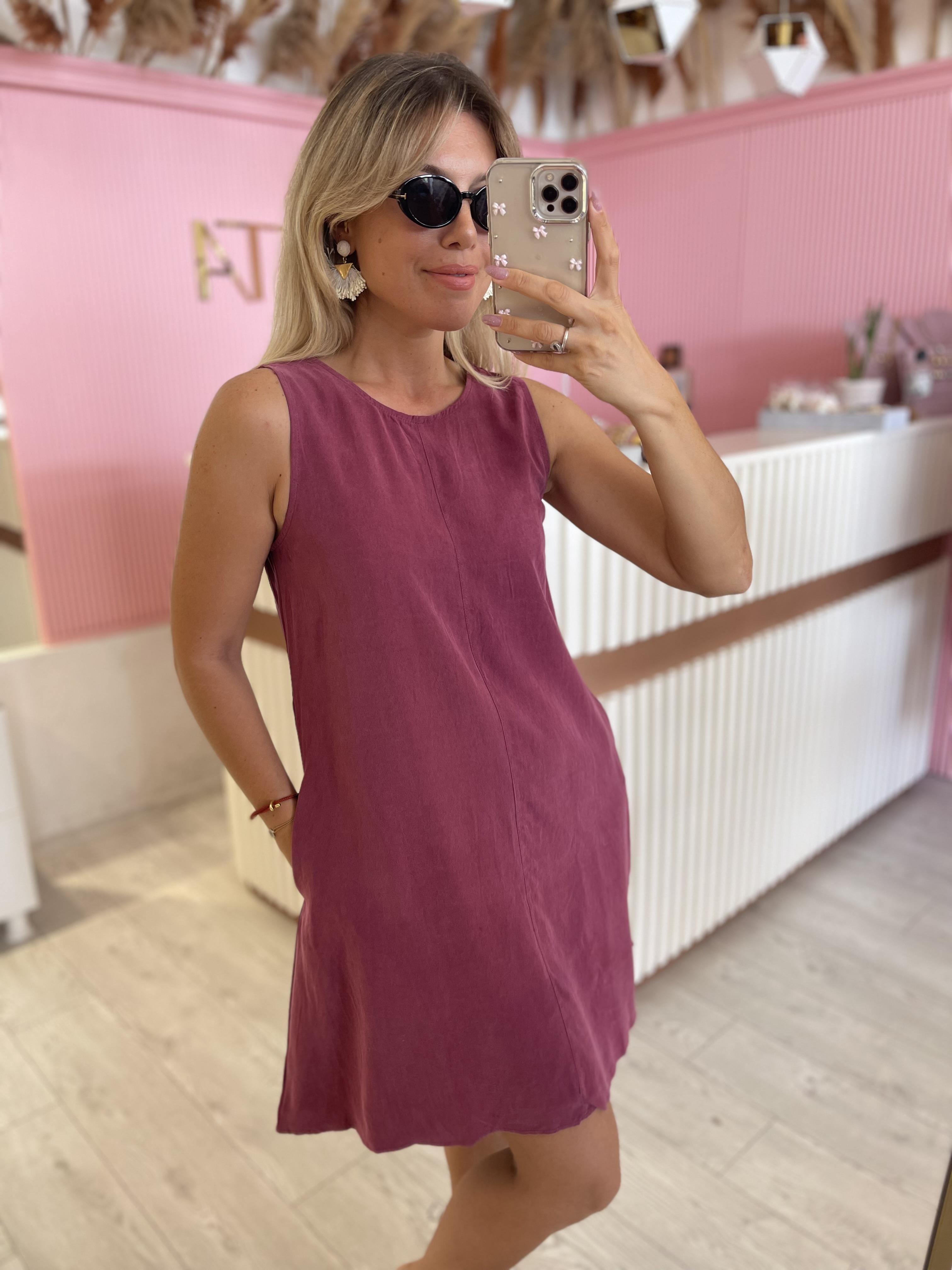 Bordo Tensel Mini Elbise