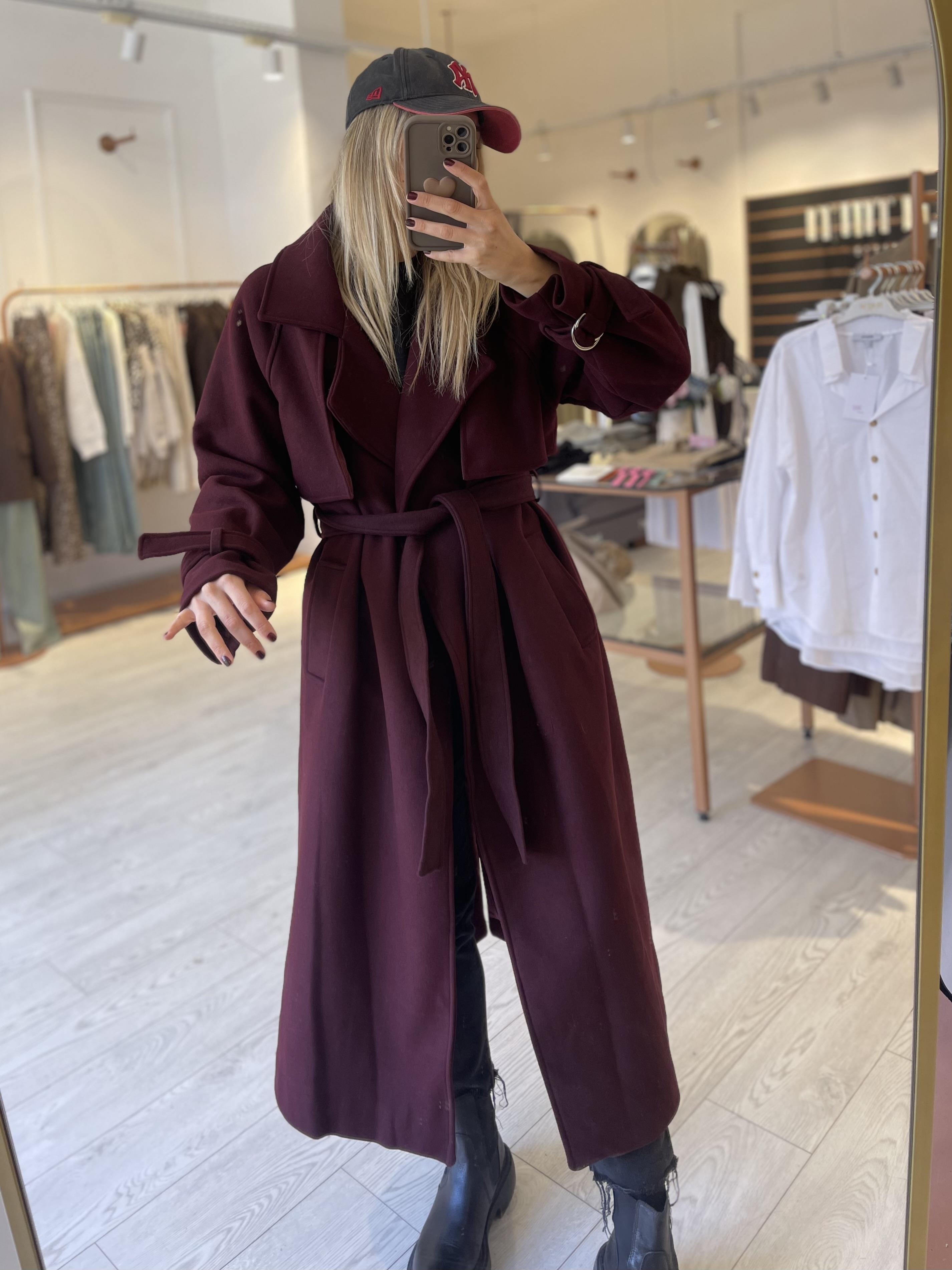 Bordo Yün Premium Kaban
