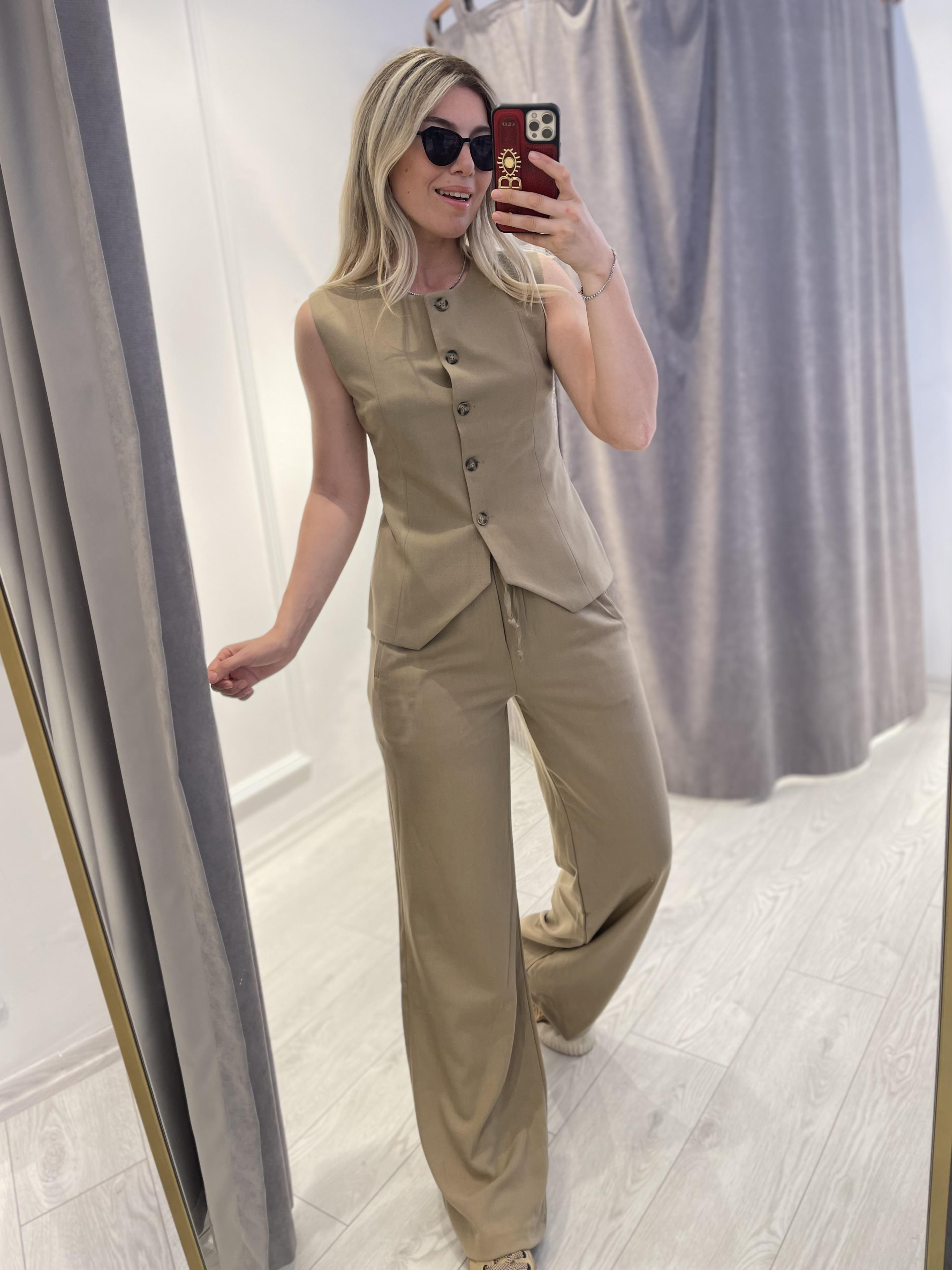 Camel Poliviskon Bel Lastikli Palazzo Pantolon