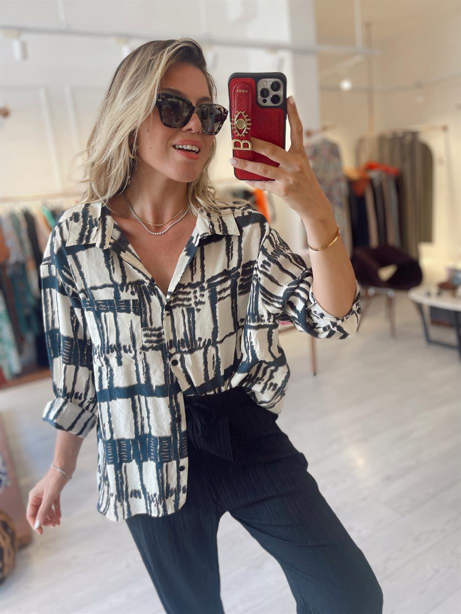 Desenli Salaş Tensel Gömlek