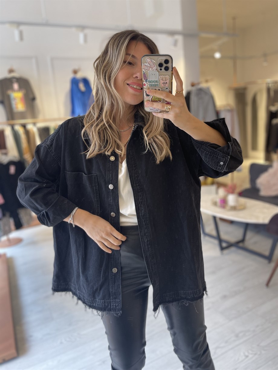 Füme Denim Kadın Ceket