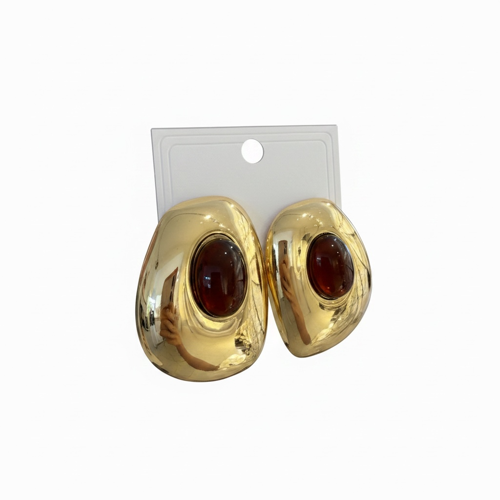 Gold Bordo Rengi Küpe