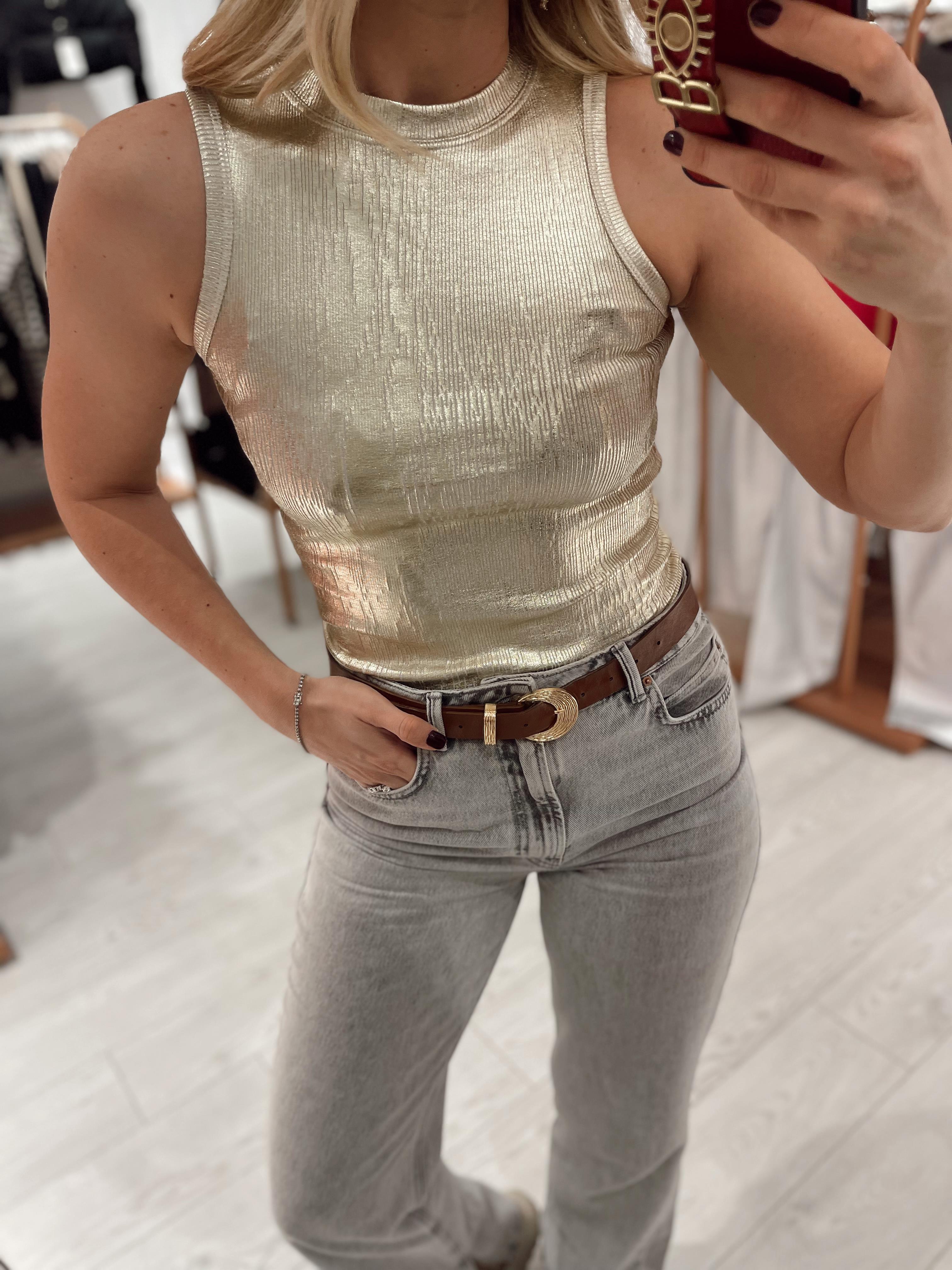 Gold Halter Yaka Fitilli Atlet