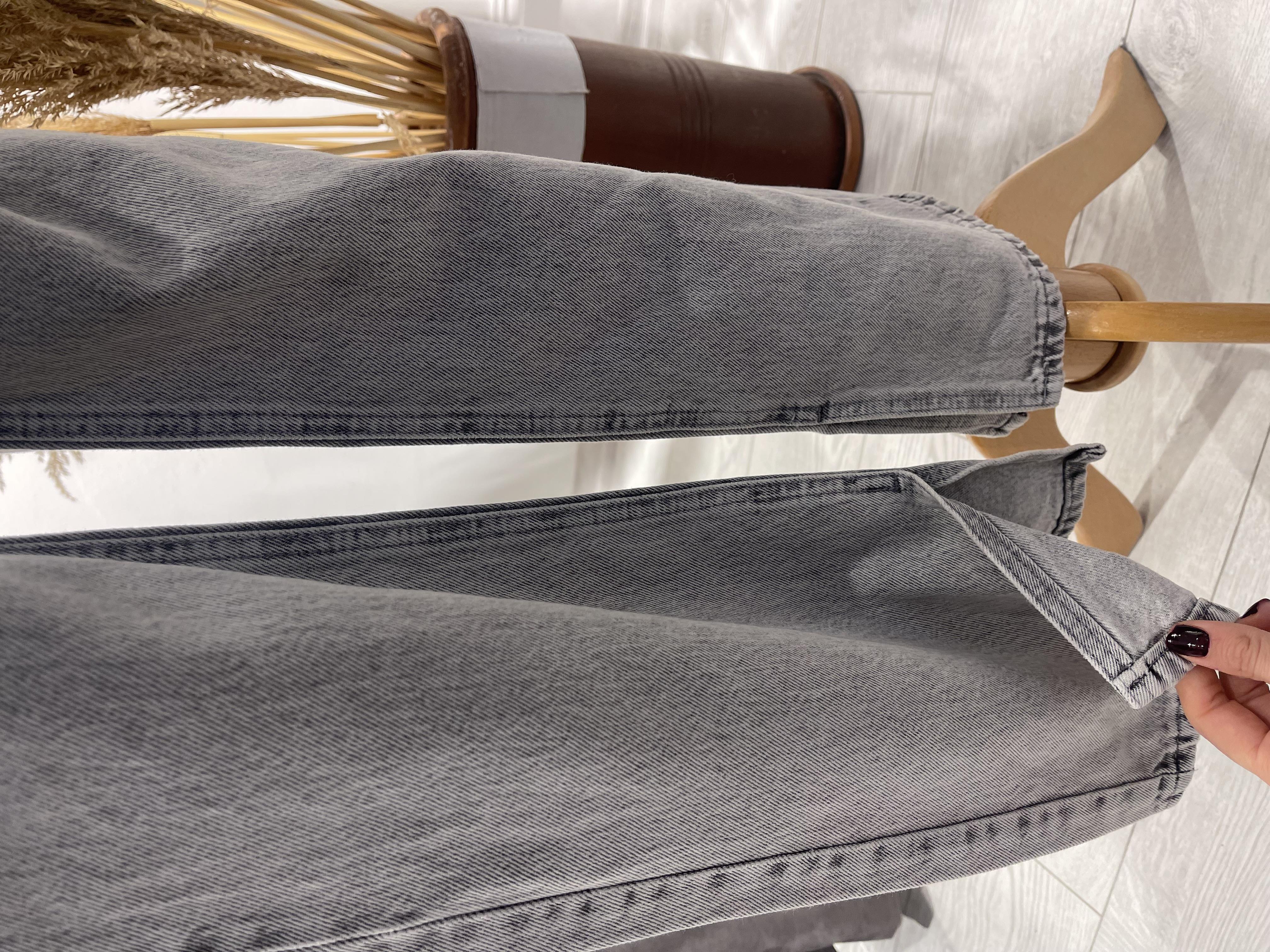 Gri Orj. Marka Paça Yırtmaçlı Straight Jean · 4