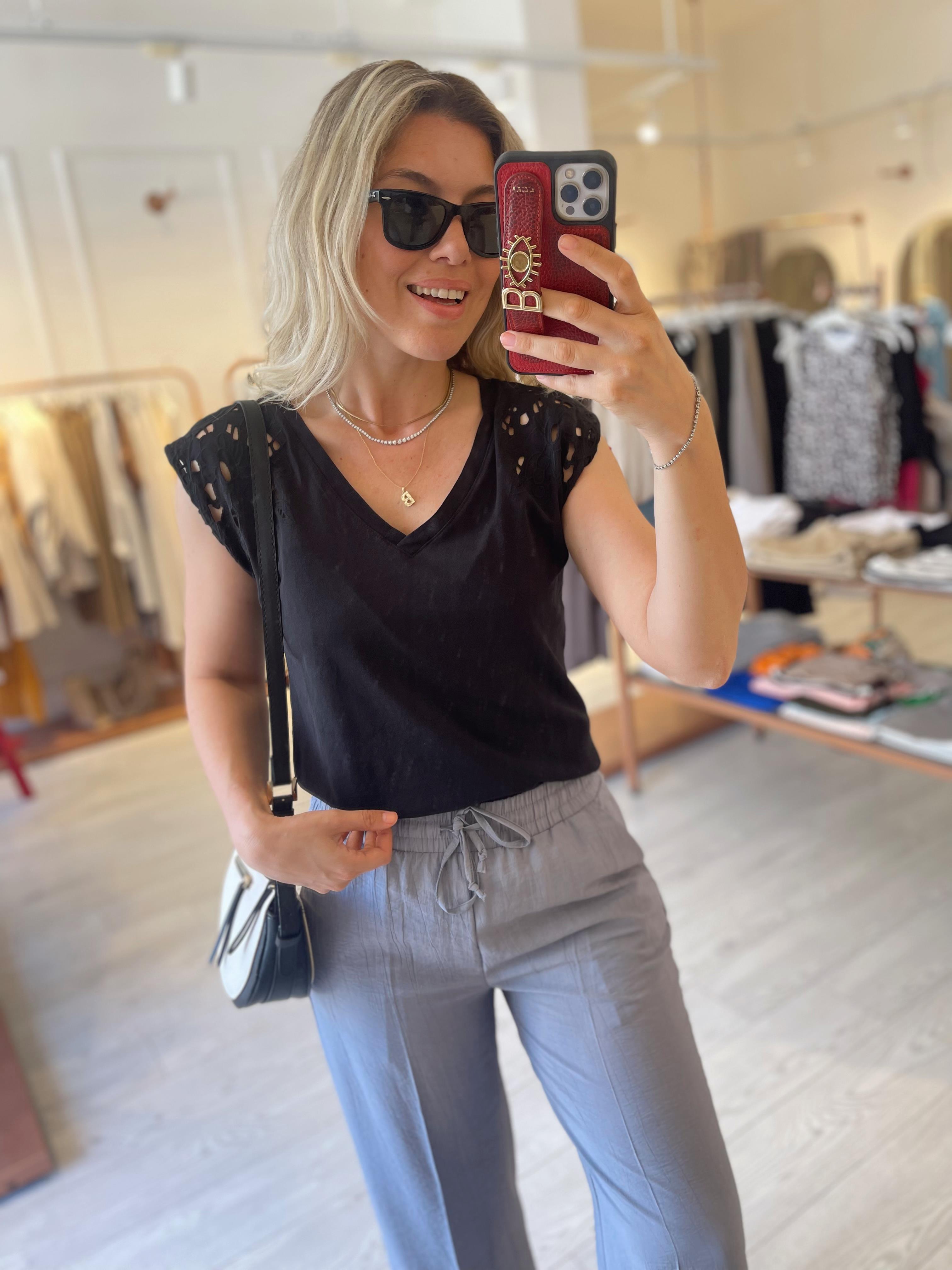 Gri Tensel Bol Paça Kemeri Lastikli Bağcıklı Pantolon · 4