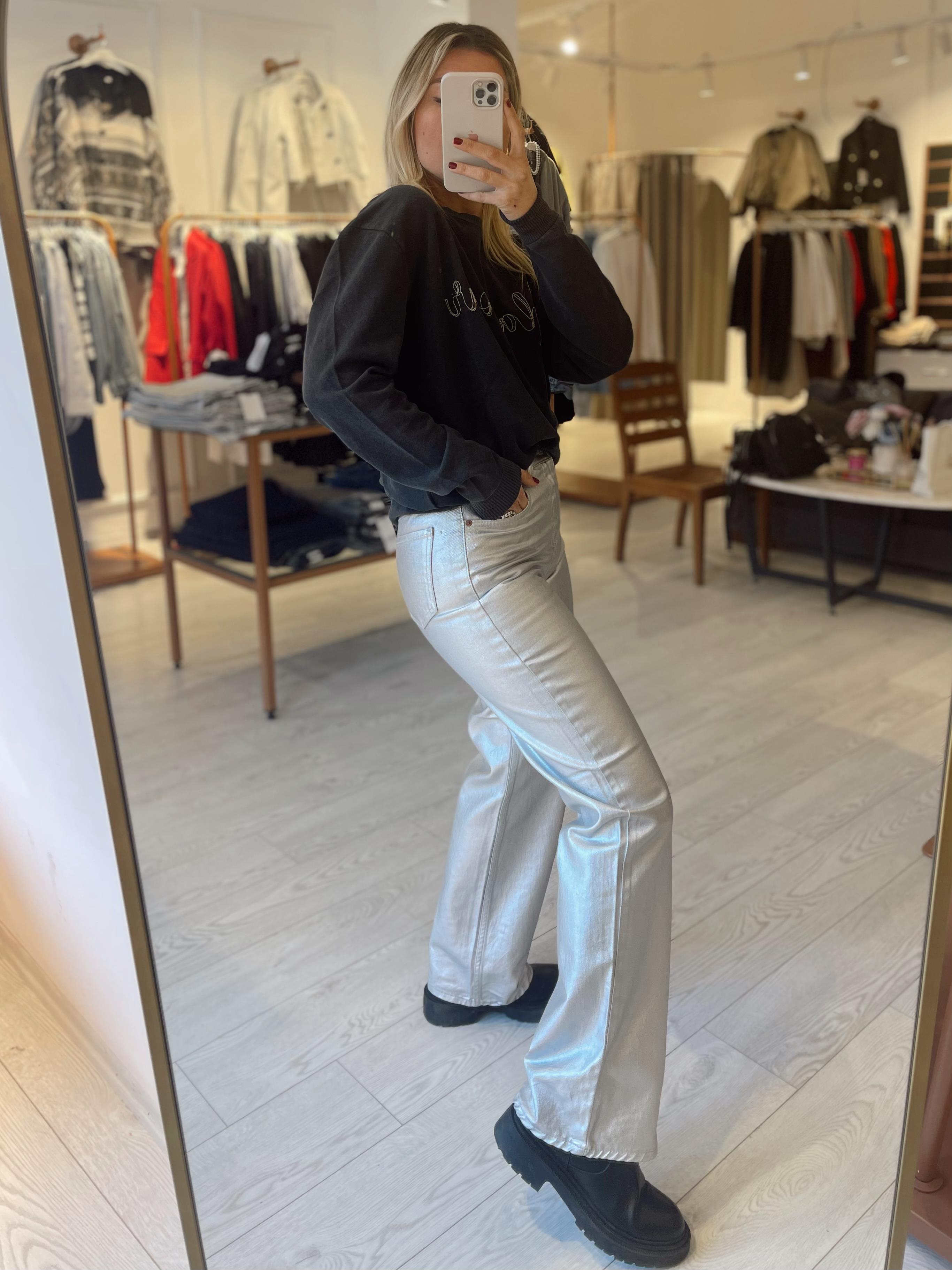 Gümüş Straight Fit Pantolon · 2