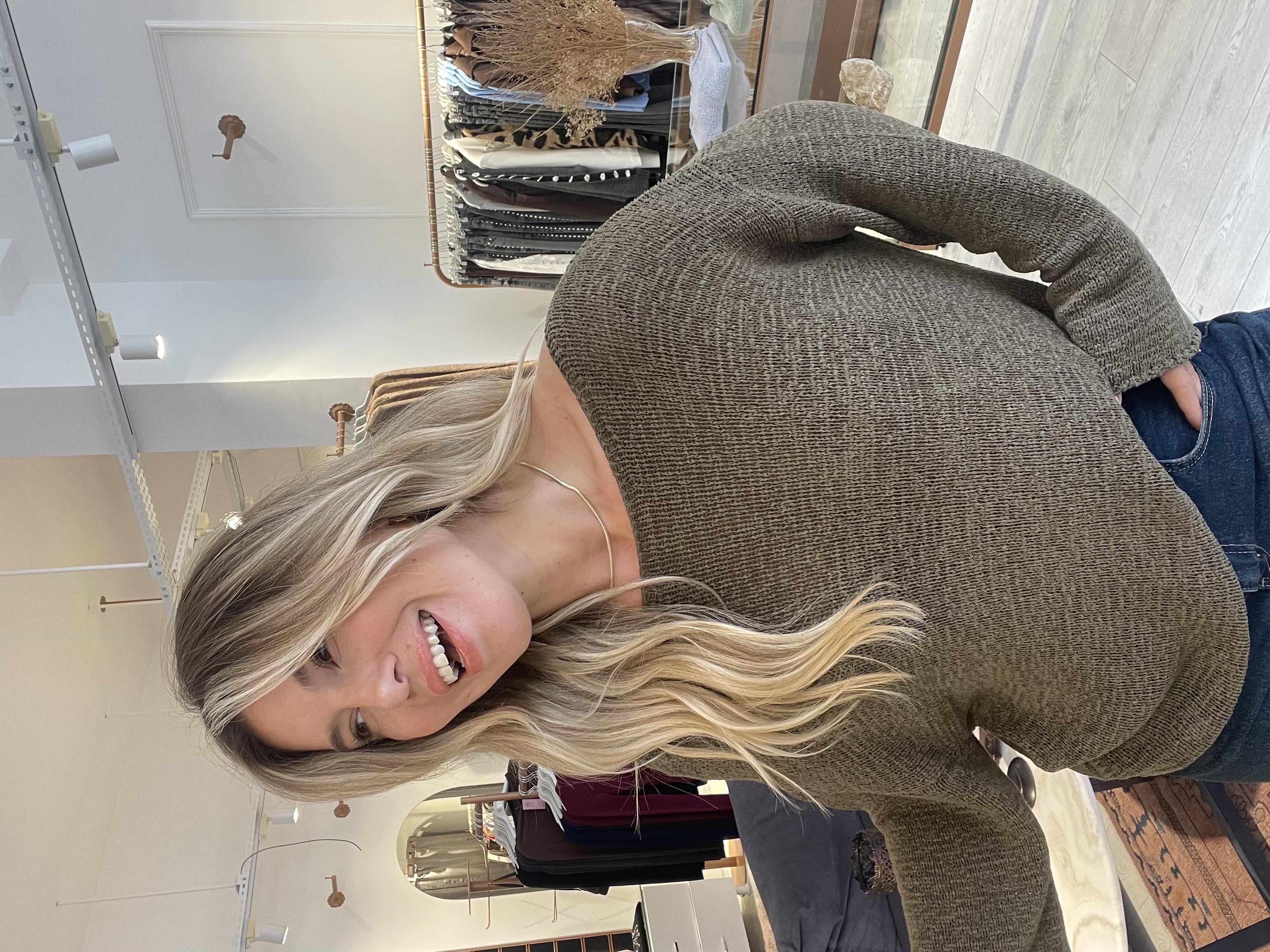 Haki Merserize Kayık Yaka Triko 