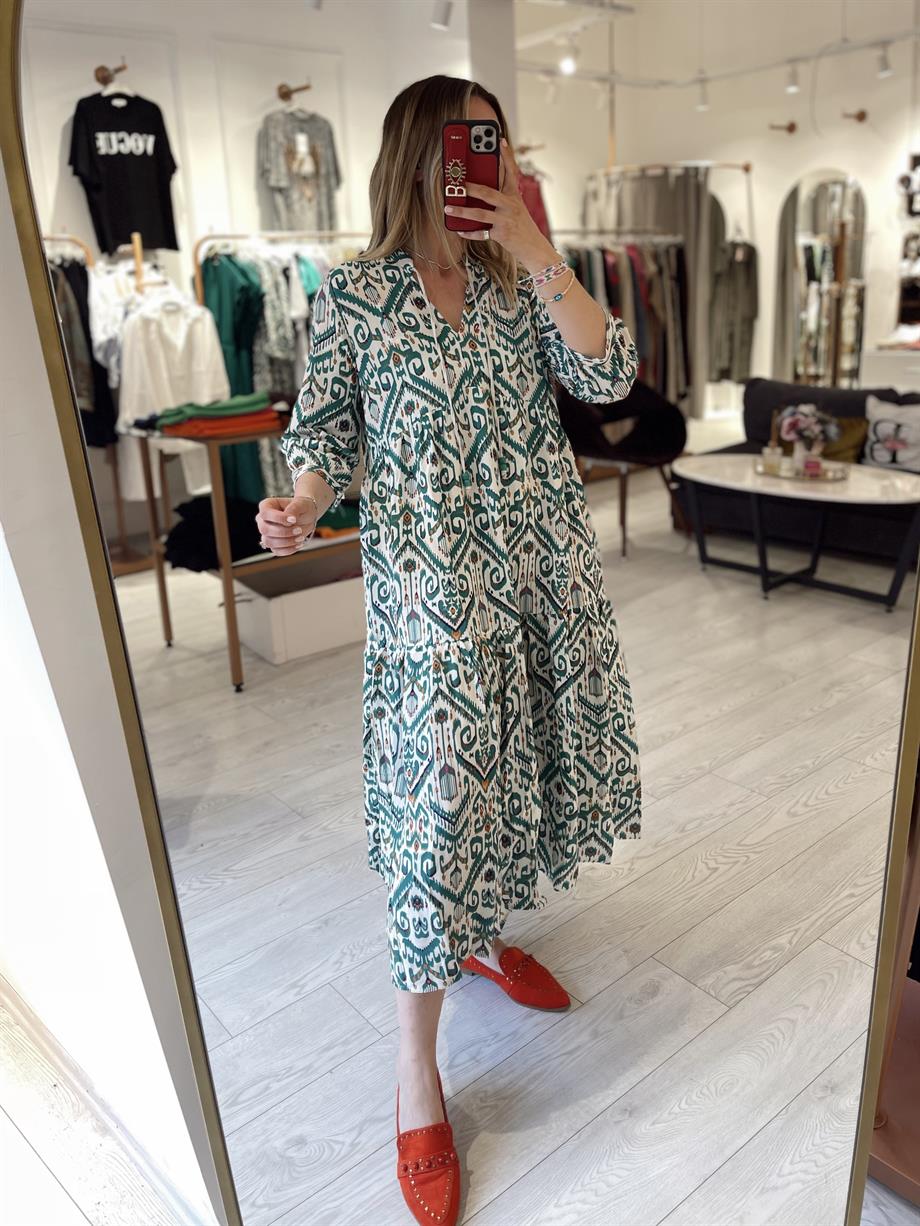 Hakim Yaka Desenli Maxi Elbise · 5