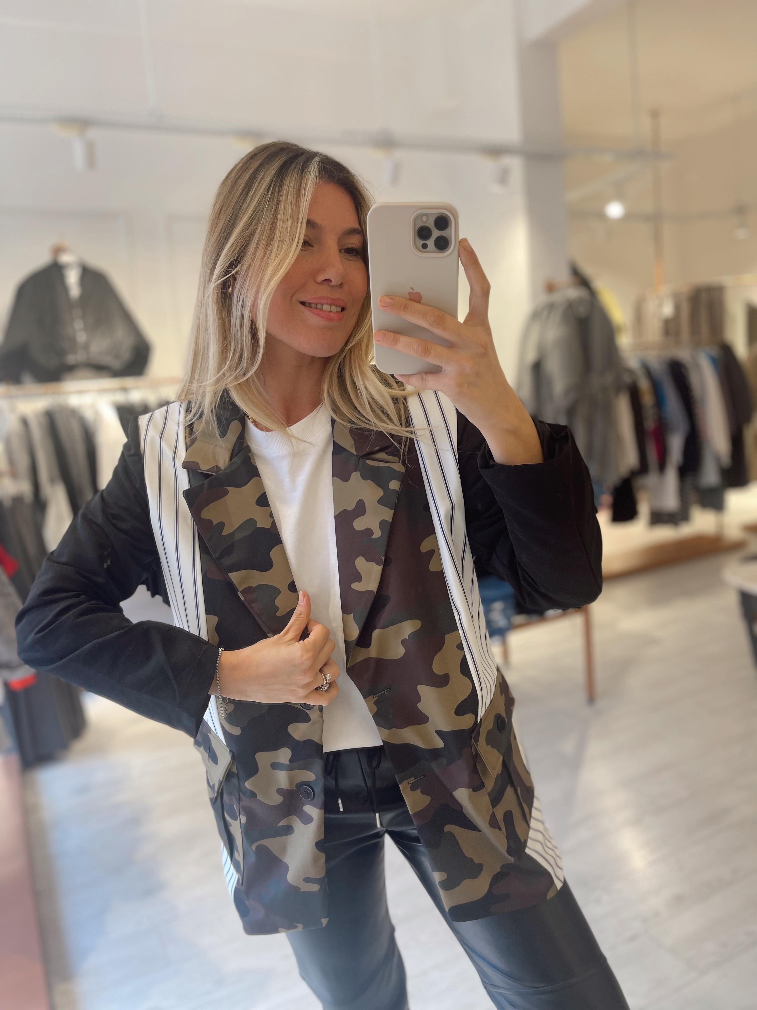 Kamuflaj Desenli Tasarım Blazer