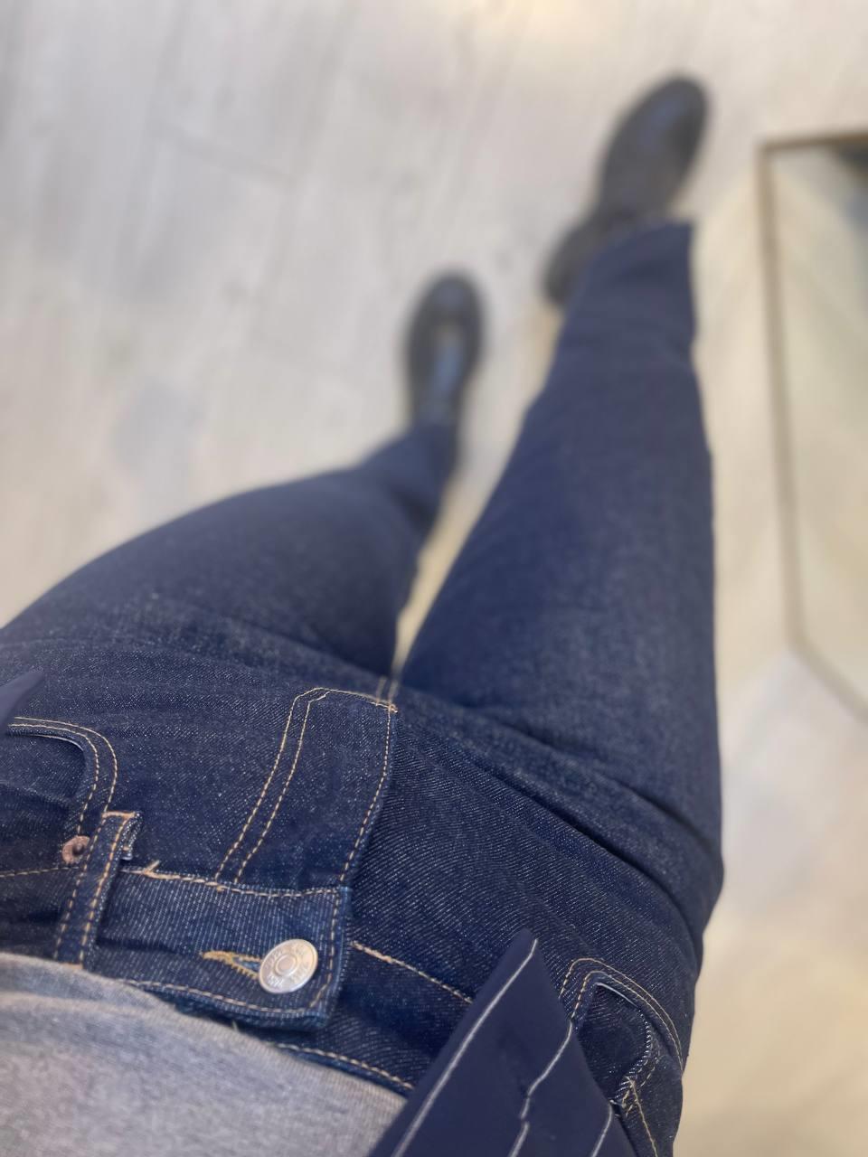 Koyu Lacivert Orj. Marka Kesik Paça Boyfit Jean · 2