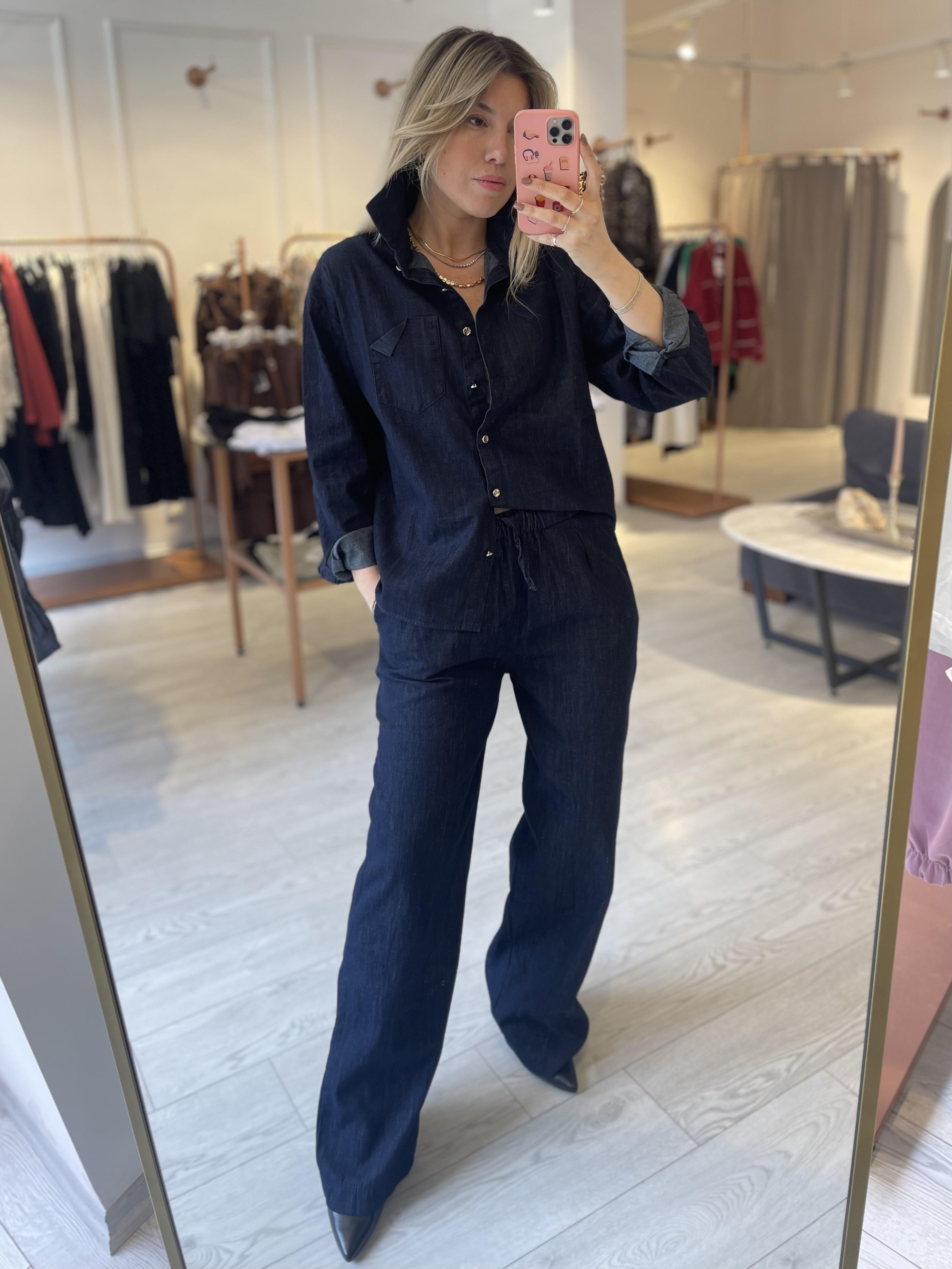 Lacivert Denim Takım